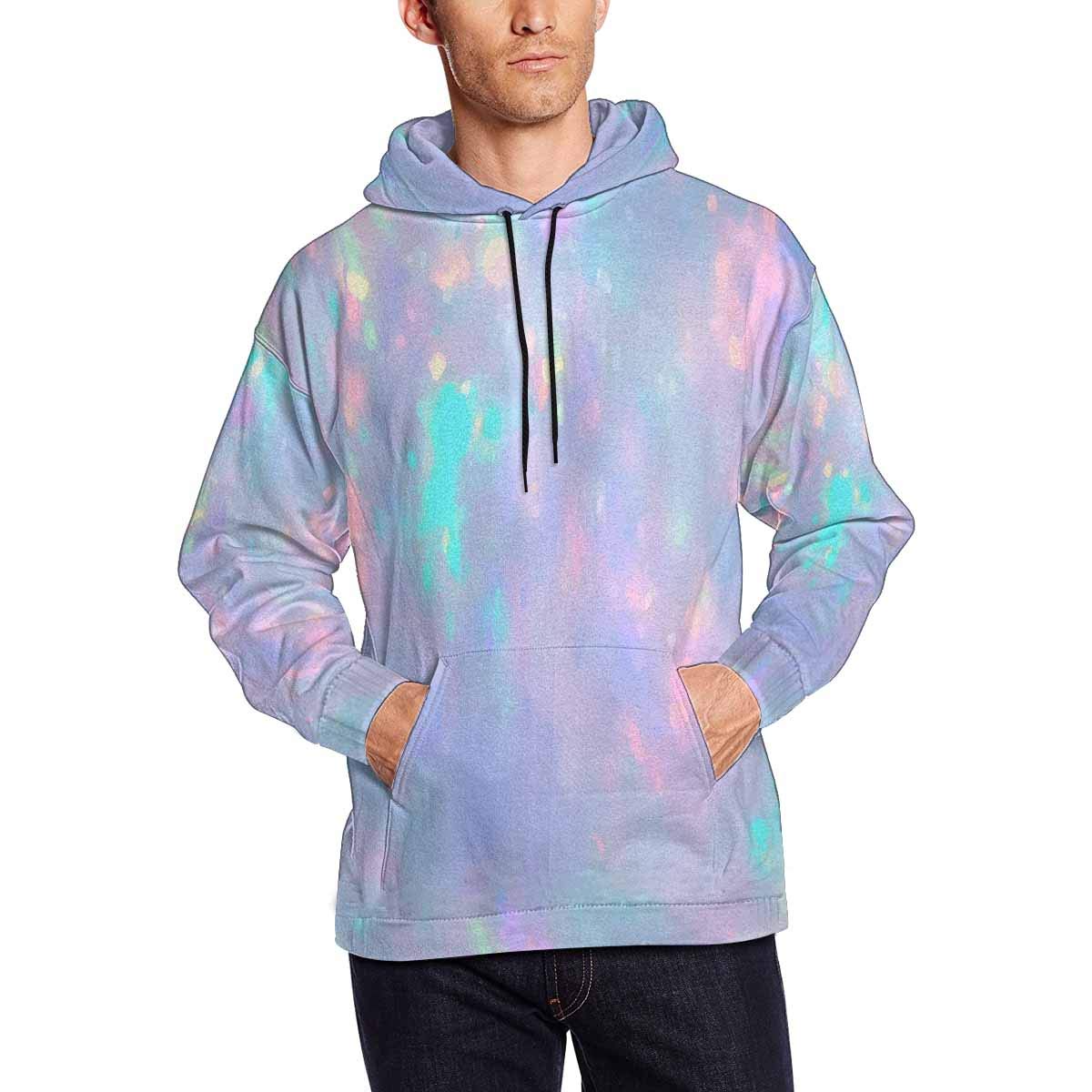 InterestPrint Octopus Cherry Print Men's Hooded Sweatshirt with Pocket - Long Sleeve Pullover Hoodie for Casual Wear & Street Fashion