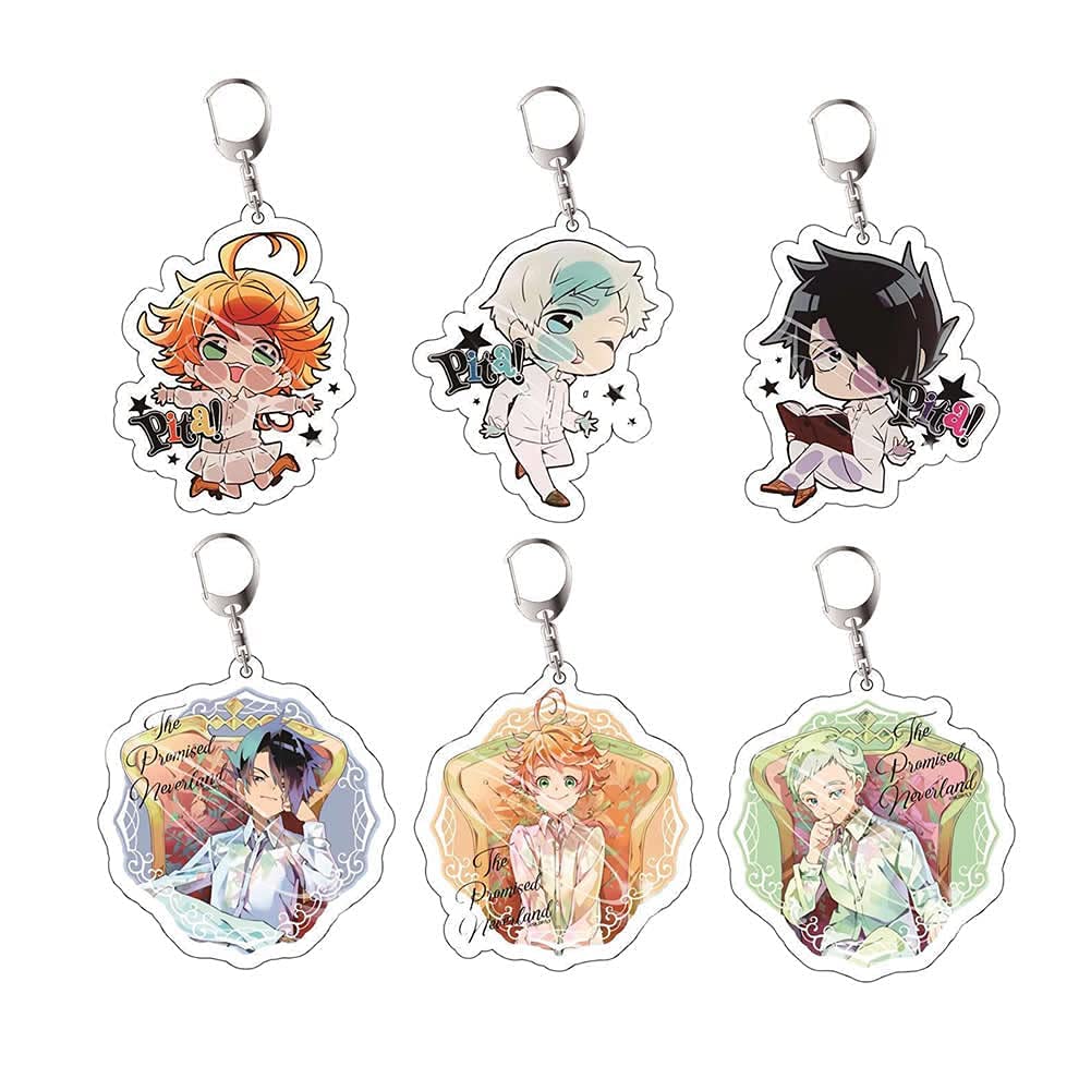 The Promised Neverland Anime Keychain Set - Emma, Ray & Norman Character Keyrings for Cosplay Fans | Perfect for Anime Conventions, Gift Giving & Backpack Accessories
