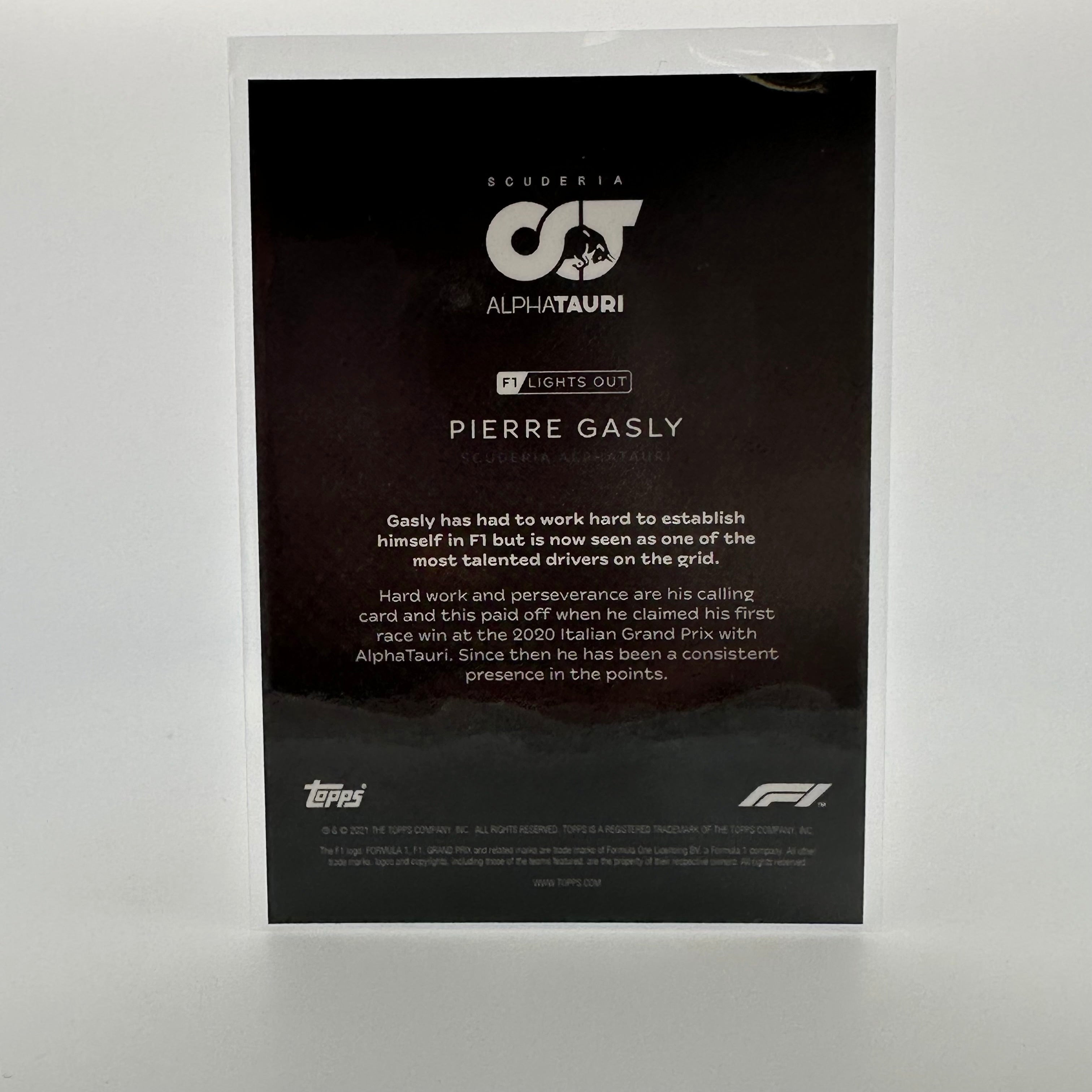 Pierre Gasly 2020 F1 Red Bull Racing Red Parallel Collectible Driver Card - Perfect for F1 Fans, Collectors, and Sports Memorabilia Enthusiasts