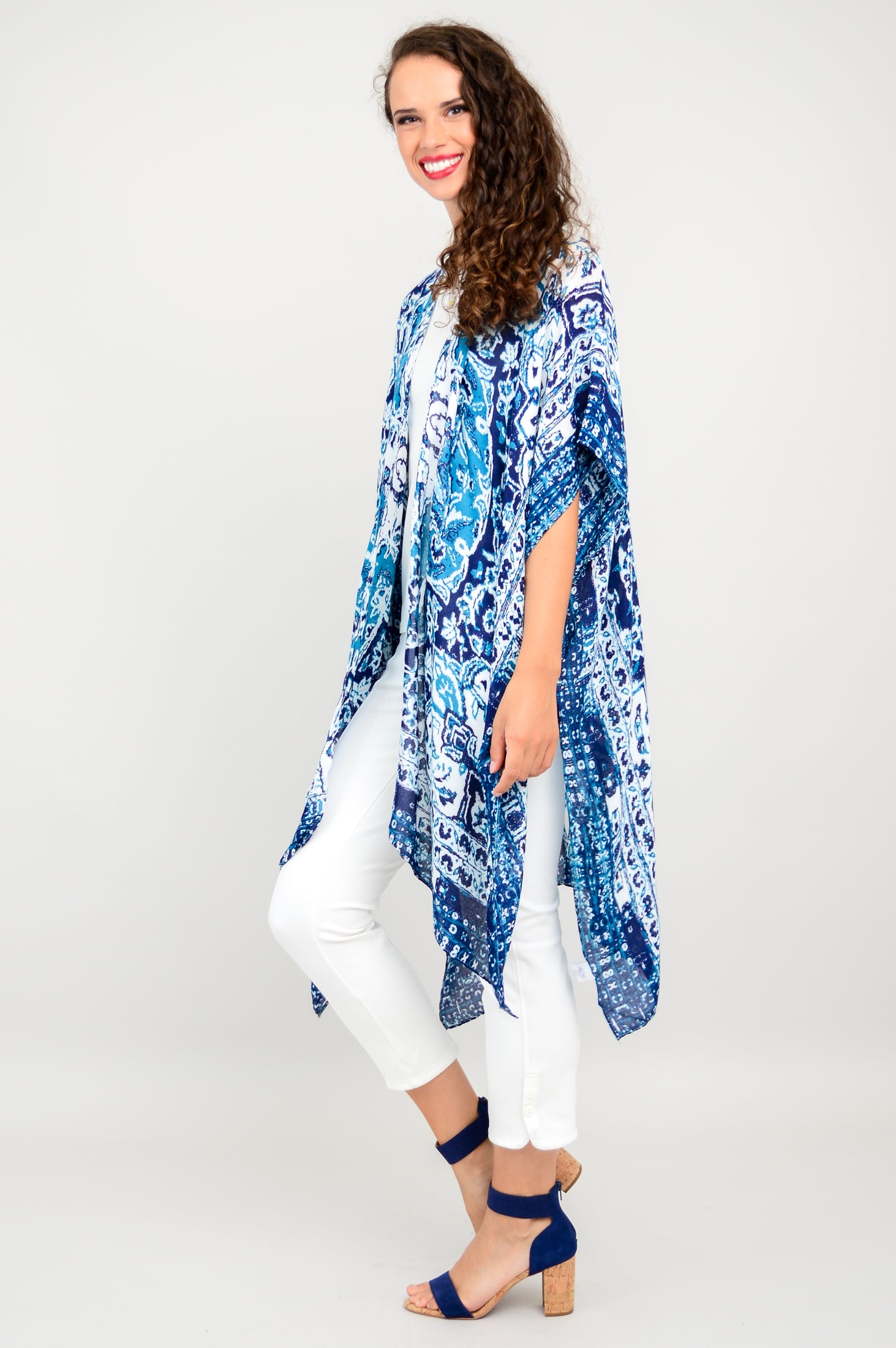 Darcy Teal Mandala Print One Size Scarf - Boho Chic Fashion Accessory for Women, Perfect for Yoga, Meditation, and Beach Outfits