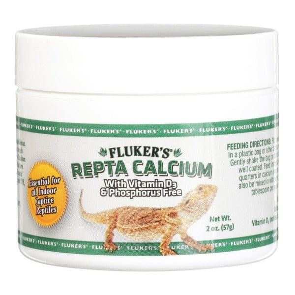 Fluker's Calcium with Vitamin D3 Reptile Supplement - Essential for Healthy Bones & Shells in Bearded Dragons, Turtles & Lizards