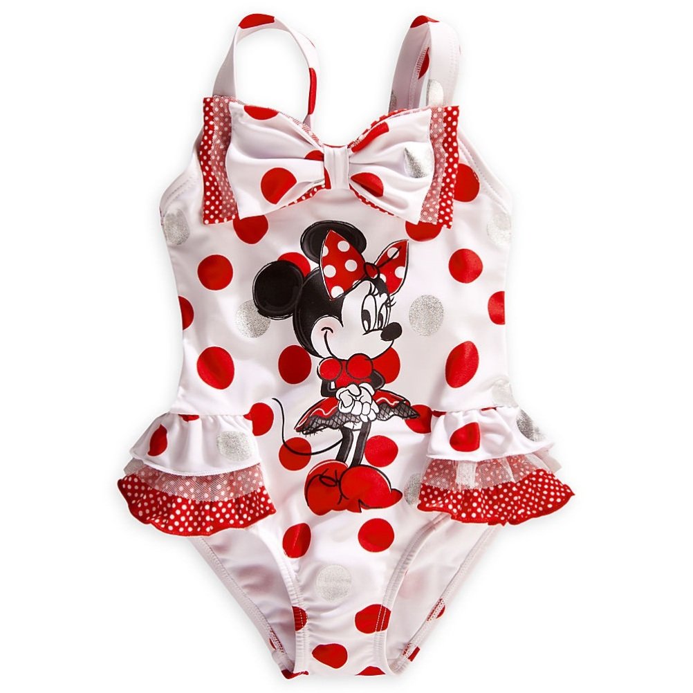Minnie Mouse Swimsuit for Girls - Disney Store Official - Size 4-12 - Perfect for Pool Parties, Beach Vacations & Summer Fun