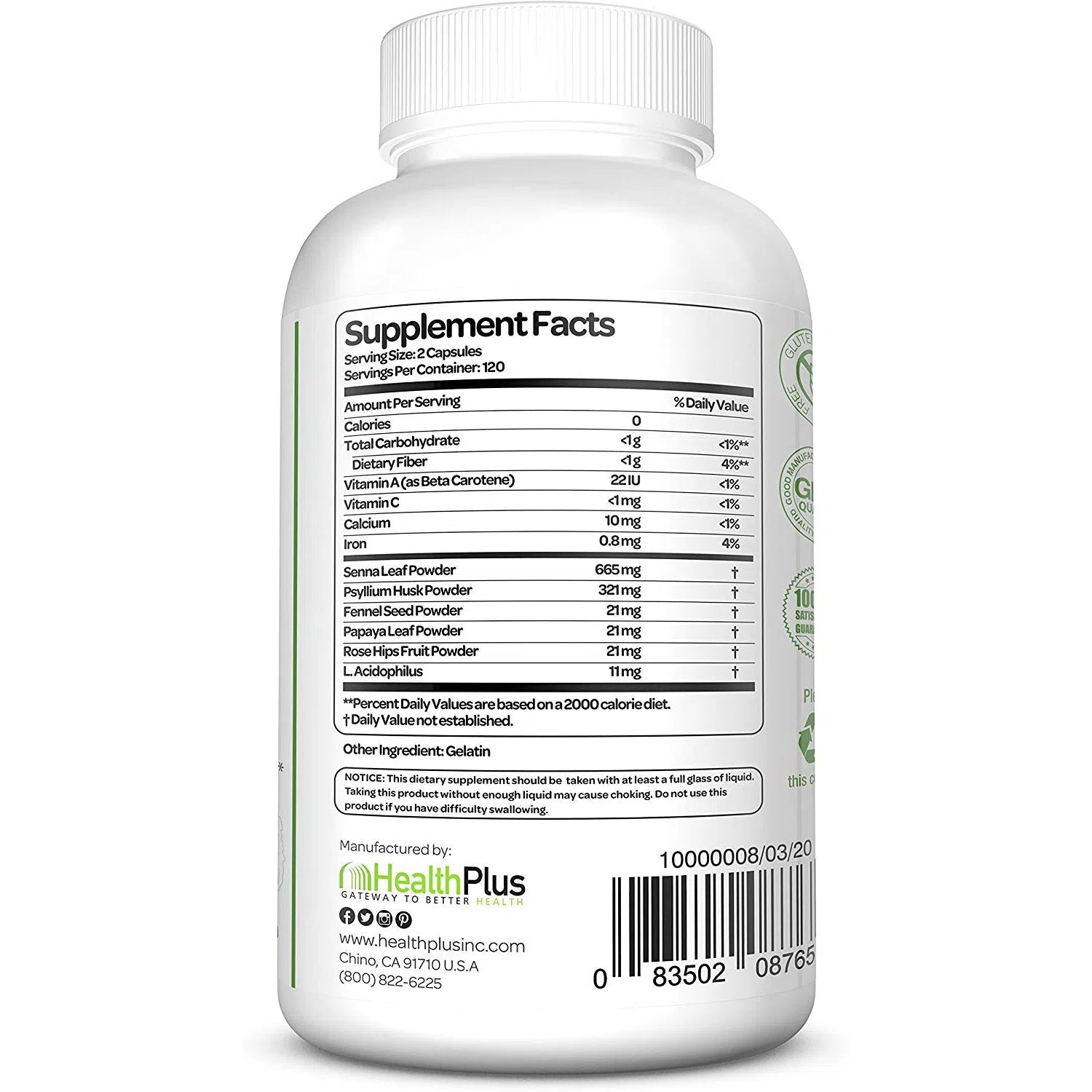Health Plus Super Colon Cleanse Capsules - Natural Digestive Support & Detox Supplement for Gut Health | Promotes Regularity & Cleansing | Ideal for Weight Management & Wellness Routine