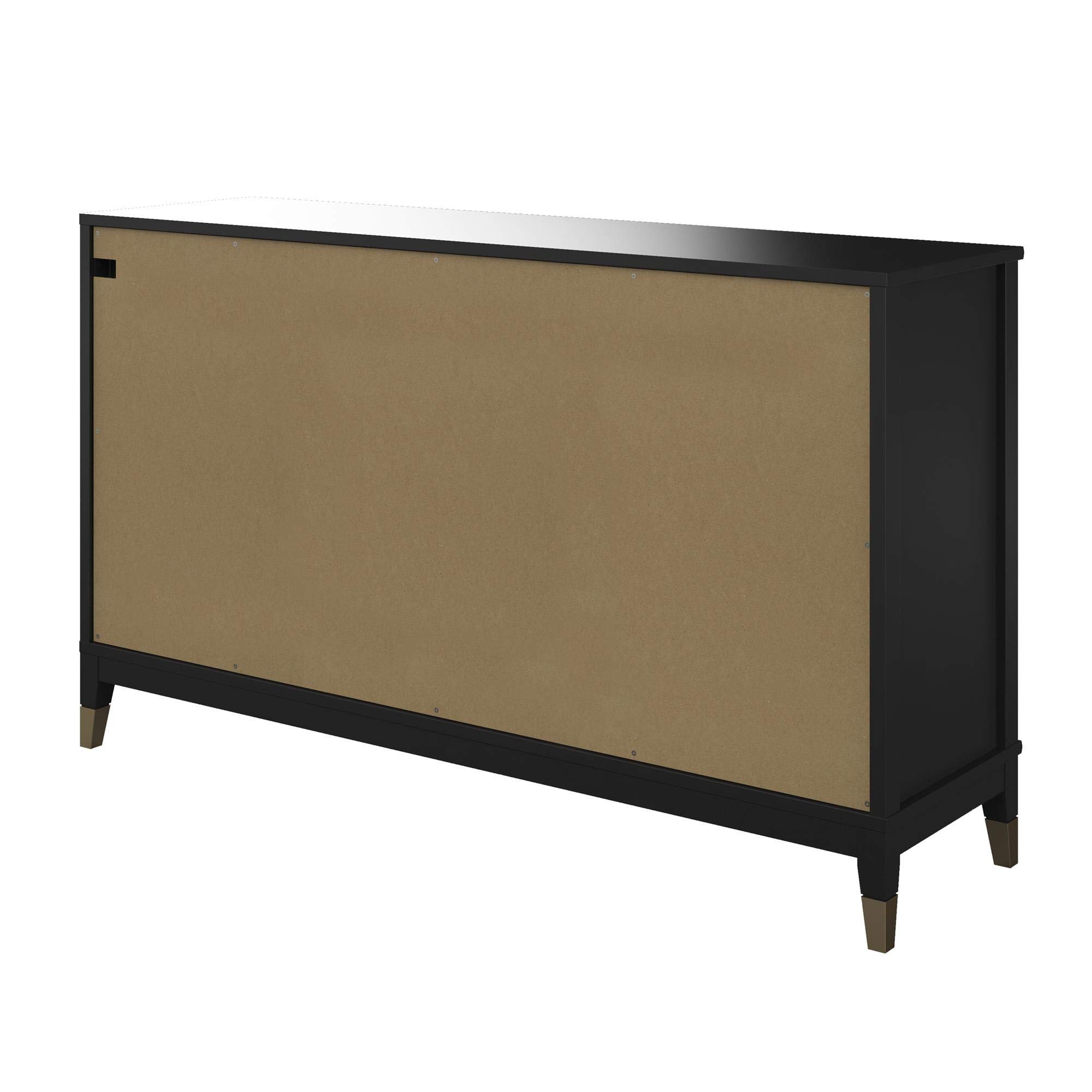 CosmoLiving by Cosmopolitan Westerleigh 6-Drawer Black Dresser - Modern Bedroom Storage for Clothes & Accessories