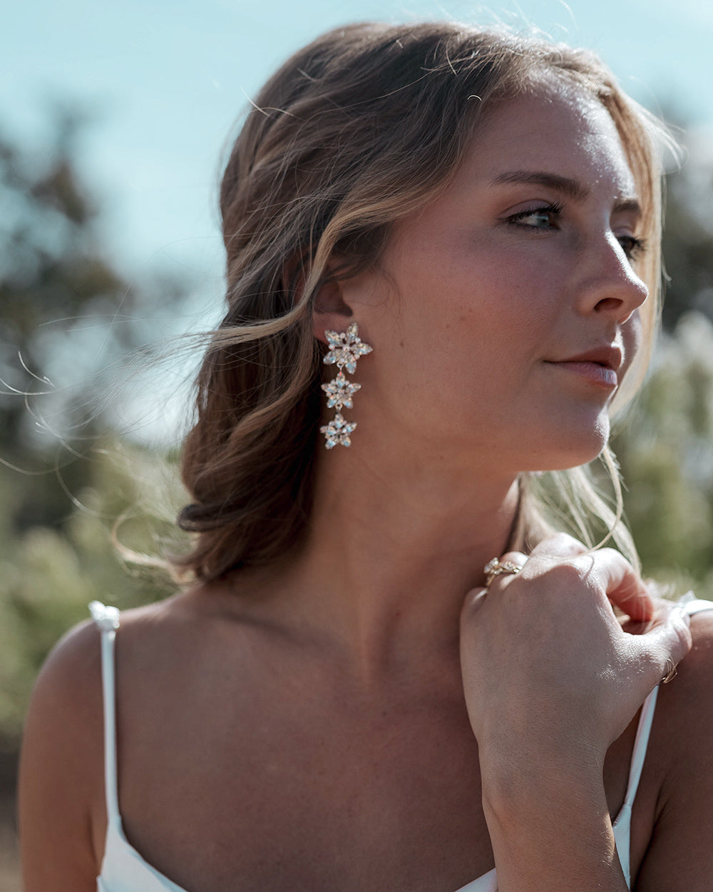 Novie Drop Earrings for Women - Elegant Dangle Earrings with Crystal Accents | Perfect for Parties, Weddings & Evening Events