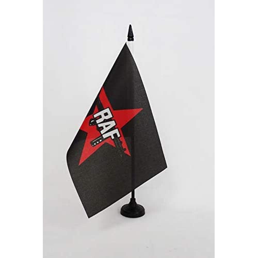 AZ FLAG Red Army Faction RAF Desk Flag 5x8 Inches - Baader-Meinhof Group Mini Table Flag with Black Plastic Pole & Base - 21x14 cm - Perfect for Historical Displays, Political Collections & German History Enthusiasts