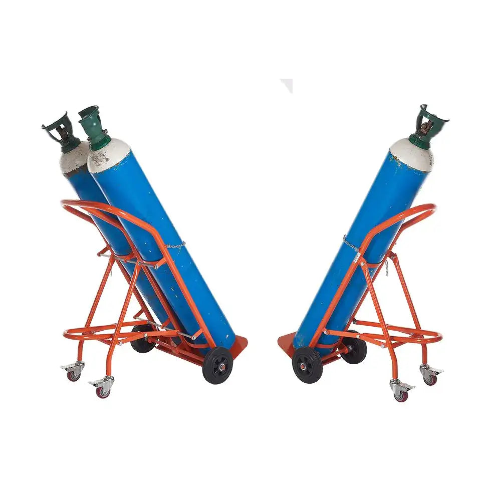 Heavy Duty Cylinder Trolley Cart - Gas Cylinder Hand Truck with 360° Swivel Wheels for Easy Transport - Perfect for Workshop, Garage, and Industrial Use
