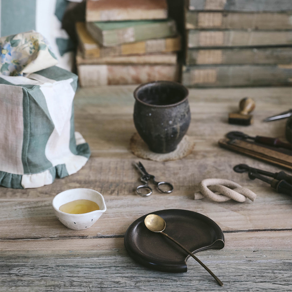 Handmade Ceramic Spoon Rest for Kitchen - Elegant & Durable Utensil Holder for Cooking, Serving & Dining Decor