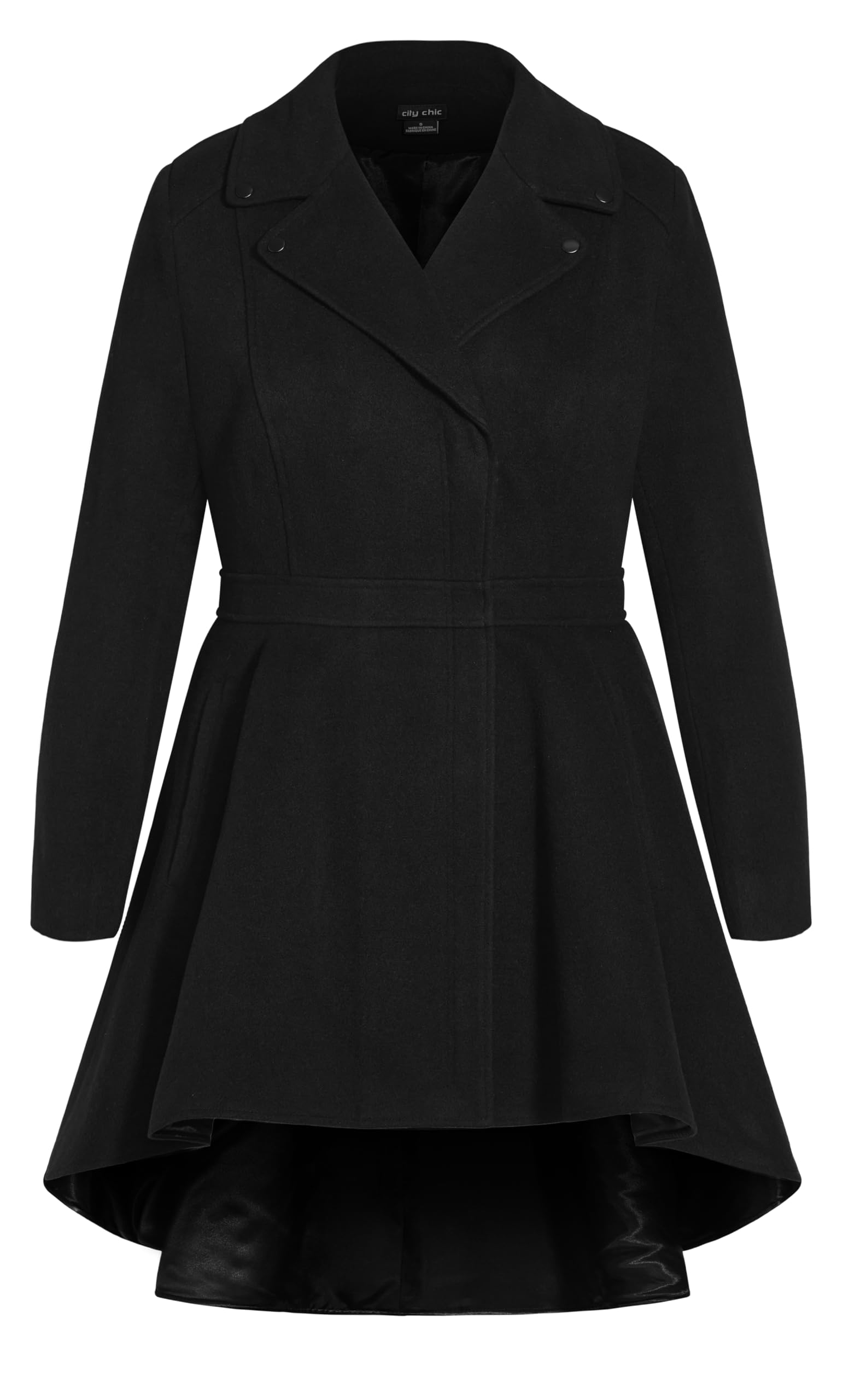 Plus Size Women's Hi-Lo Frill Coat – Elegant & Stylish Outerwear for Casual Outings & Special Occasions
