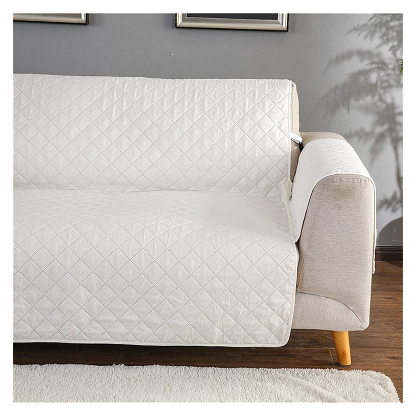LDDYHD 3-Seater Sofa Slipcover - Stretchable Furniture Protector for Couch, Armrest & Seat Cushions - Pet & Kid Friendly Sofa Cover - Machine Washable (Beige) - Perfect for Living Room, Family Room & Home Theater Seating Protection