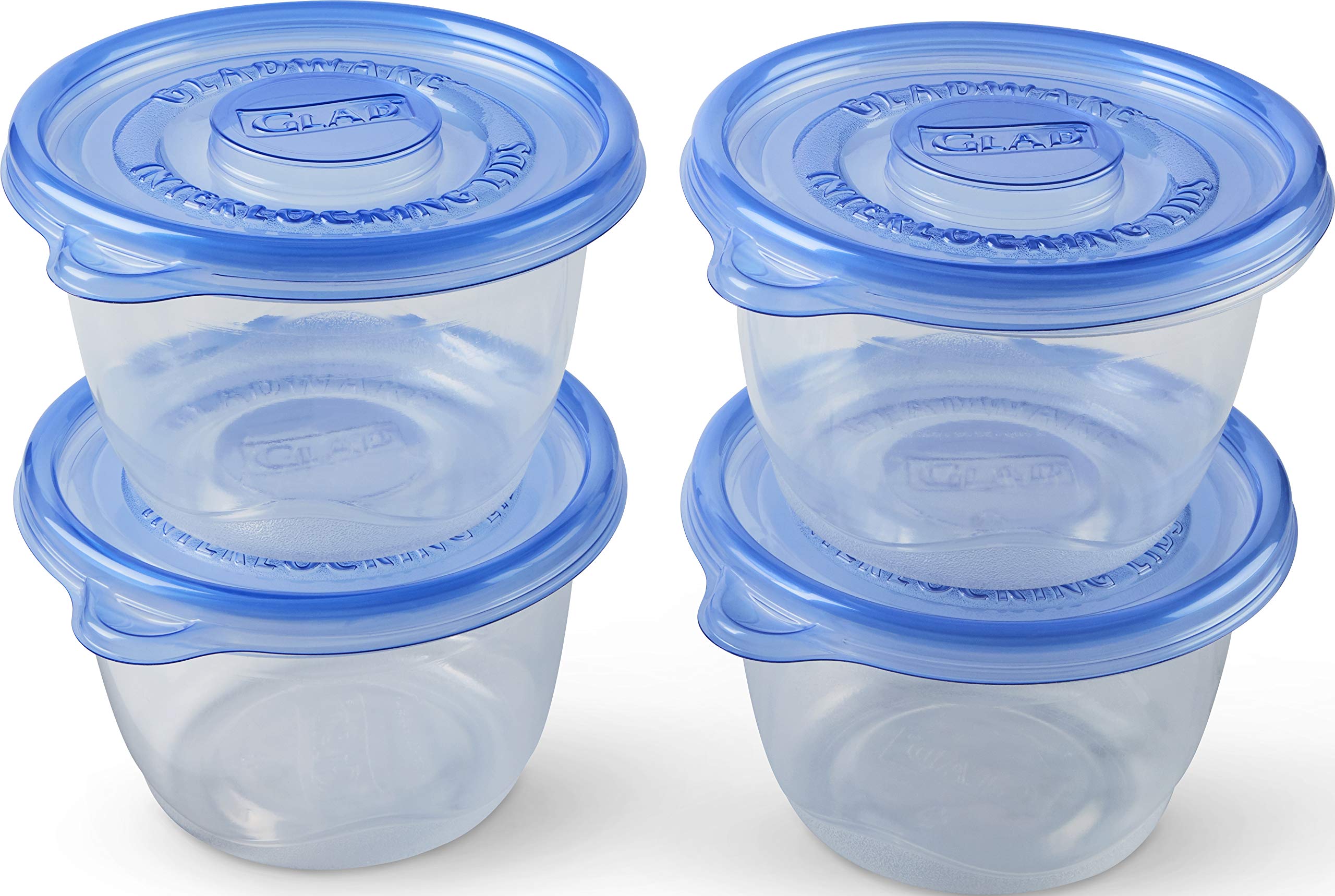GladWare To Go Lunch Food Storage Containers | 32 oz Round Meal Prep Containers with Lids, 4-Piece Set (Pack of 6) – Perfect for Office Lunches, Picnics & Leftovers