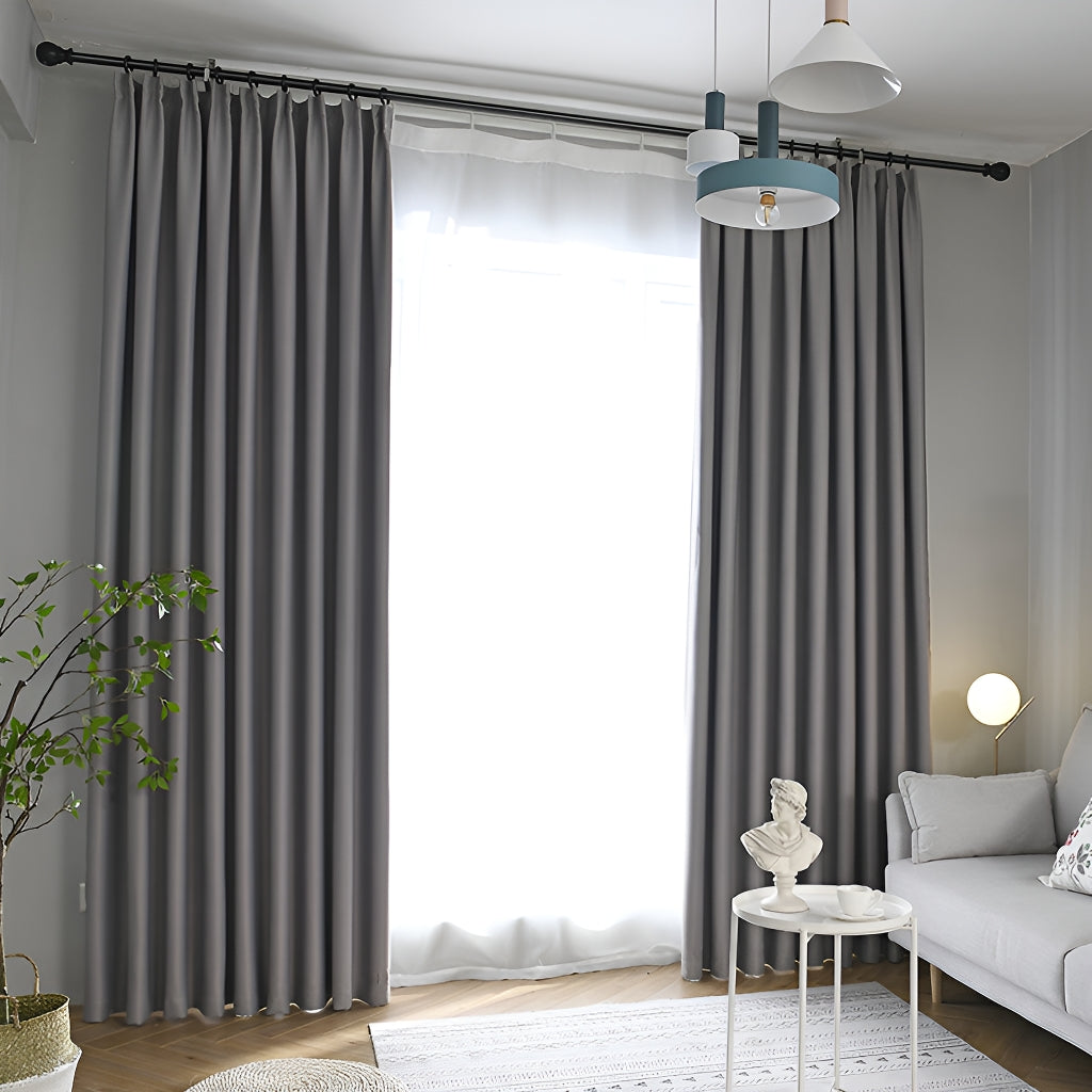 Presley Polyester Minimalist Soundproof Blackout Custom Curtains - Thermal Insulated Window Drapes for Bedroom, Living Room & Home Theater
