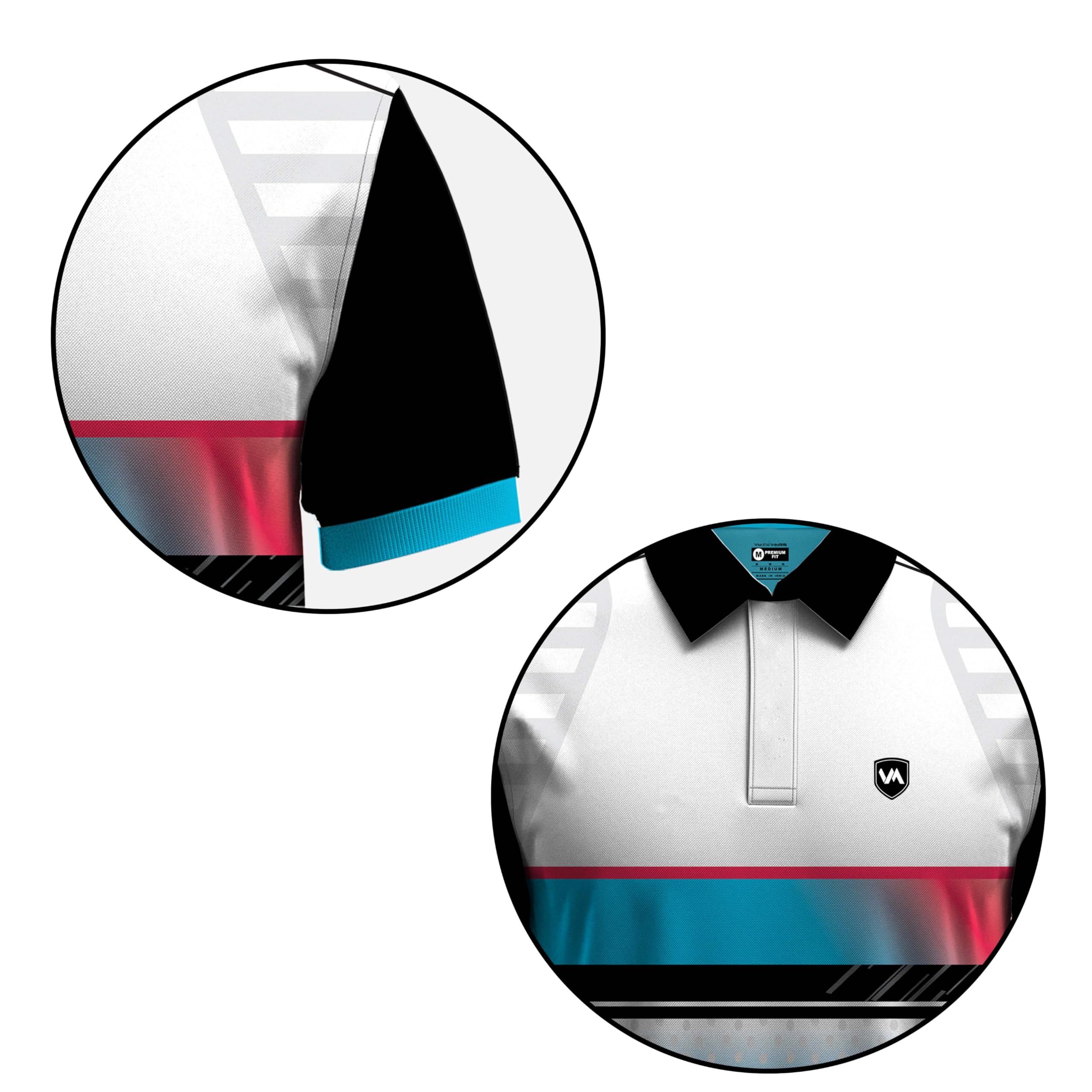 VM Clothing Men's DryFit Half Sleeve Printed Cricket Jersey - Breathable Sports Shirt for Cricket Teams & Club Players - Perfect for Matches, Practice & Fan Wear