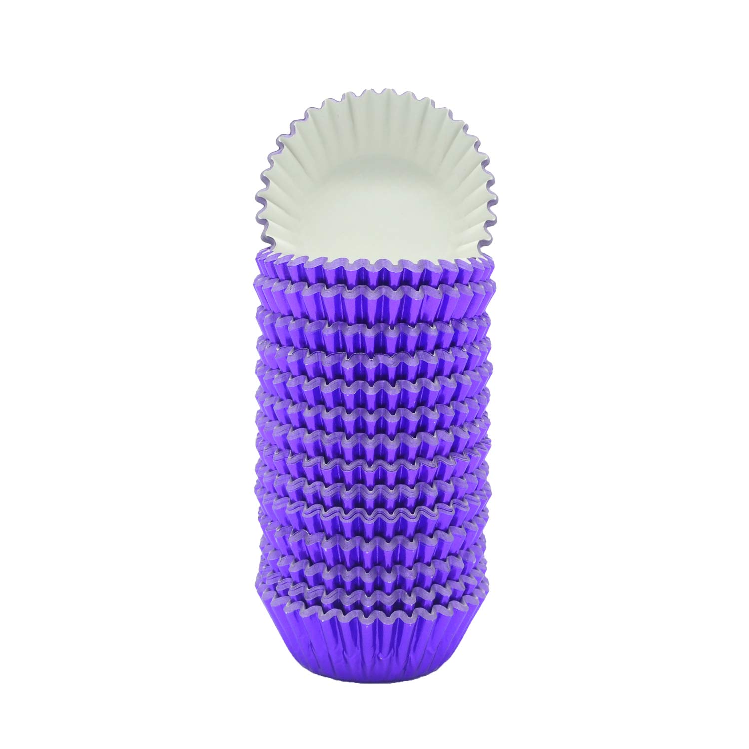 Mini Purple Foil Cupcake Liners - 300 Count Disposable Muffin Baking Cups for Parties, Weddings, Birthdays & Holiday Baking - Perfect for Desserts, Cupcakes & Mini Treats