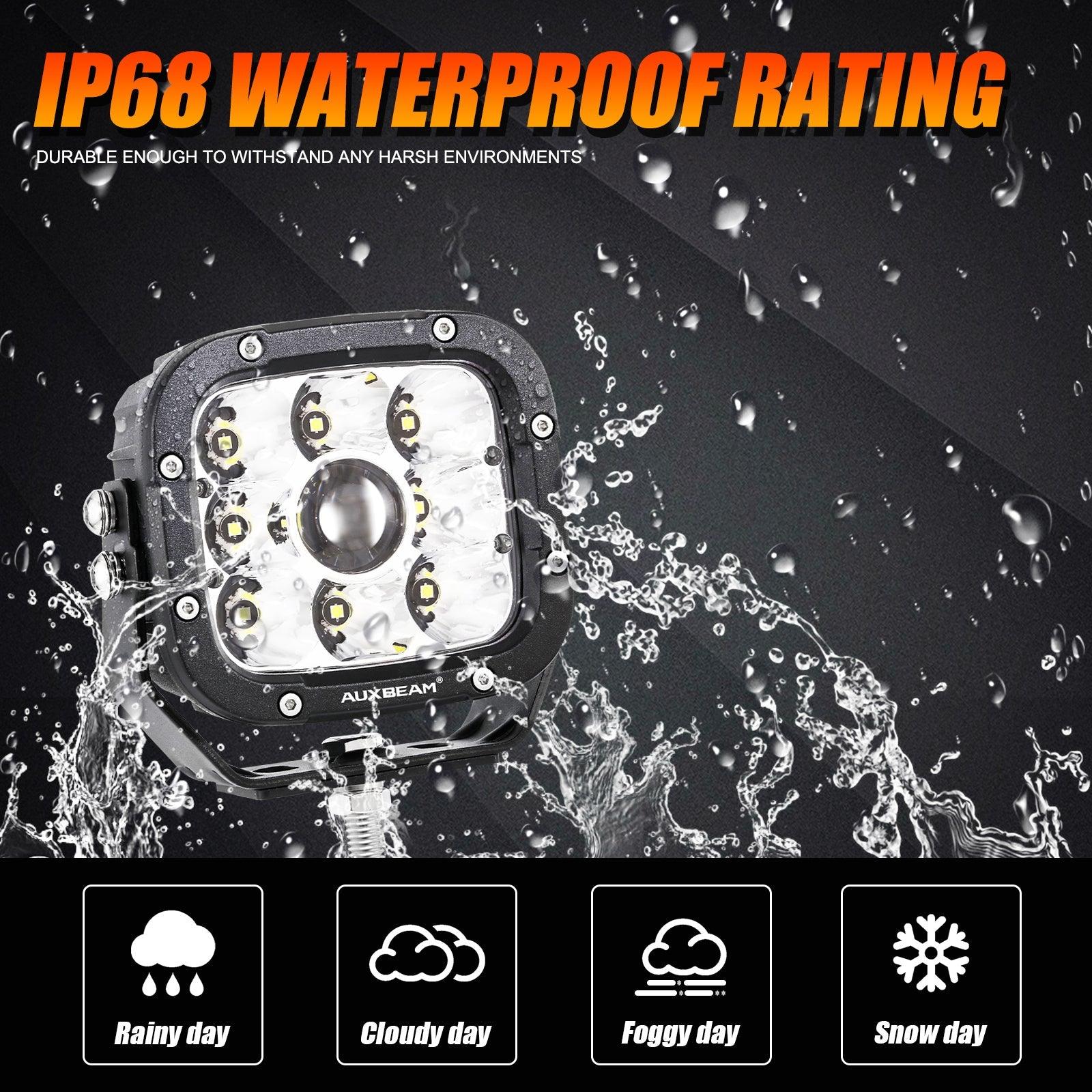 2pcs/4pcs 5 Inch 110W White/Amber LED Spot Lights for Toyota Tacoma - Off-Road Driving, Fog Lights, Truck Accessories for Adventure & Night Driving