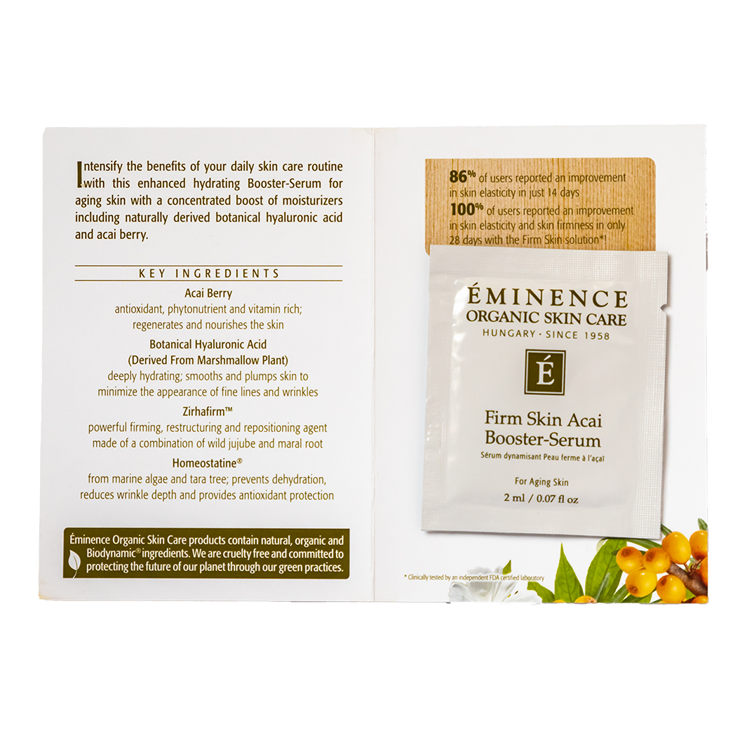 Eminence Organics Firm Skin Acai Booster Serum - Anti-Aging Face Serum for Wrinkles & Fine Lines - Hydrating & Brightening Skincare - Perfect for Daily Routine & Night Care