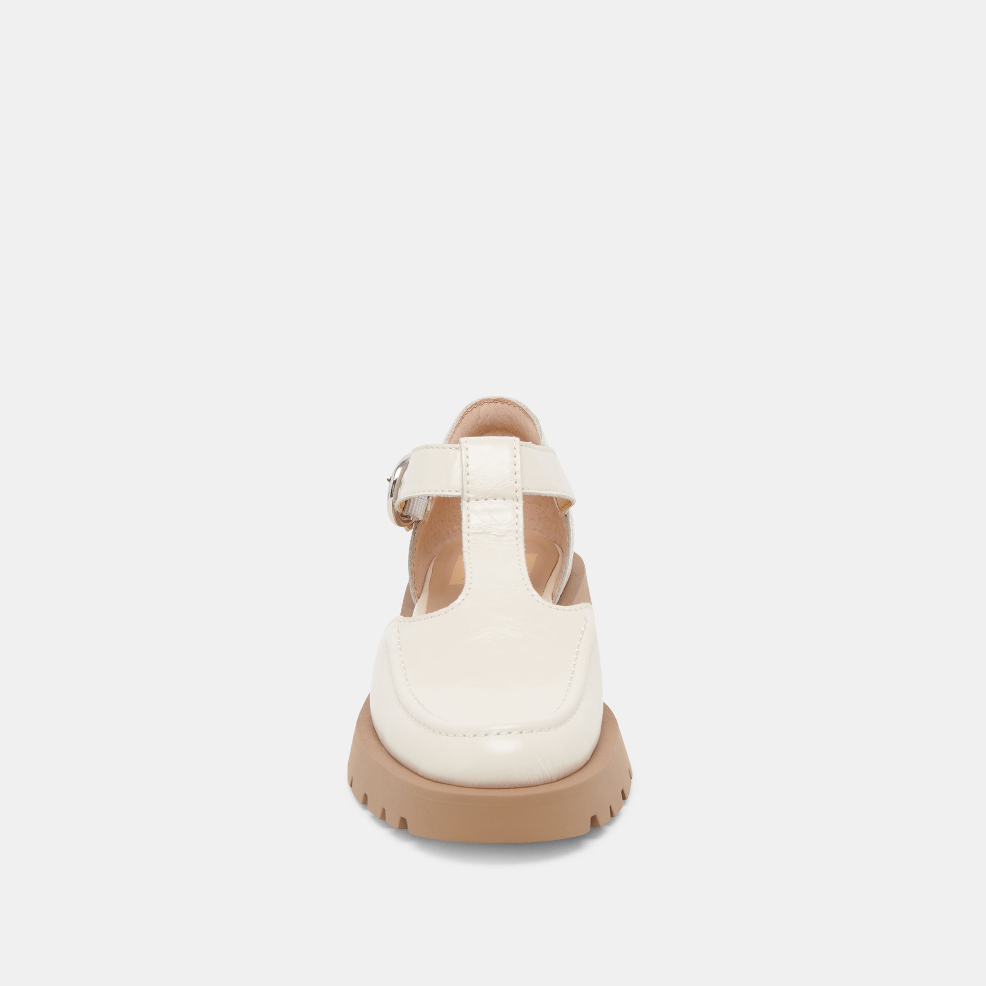 Emilio Flats Women's Cream Crinkle Patent Leather Shoes - Comfortable & Stylish for Work, Parties & Everyday Wear