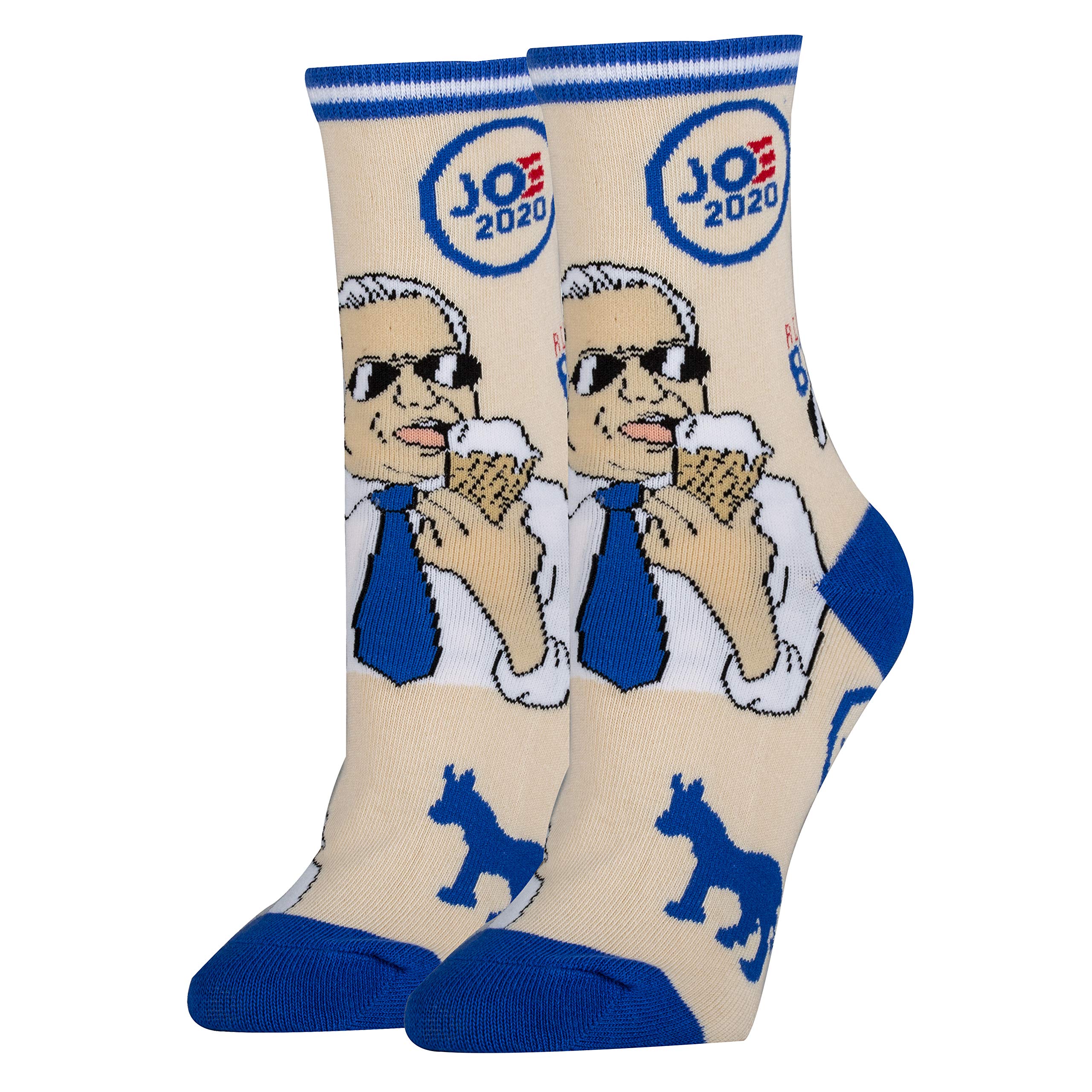 Funny Political-Themed Crew Socks for Women - Novelty Crazy Dress Socks Gift Idea (Fits Women's Shoe Size 5-10) - Perfect for Office, Parties & Political Events