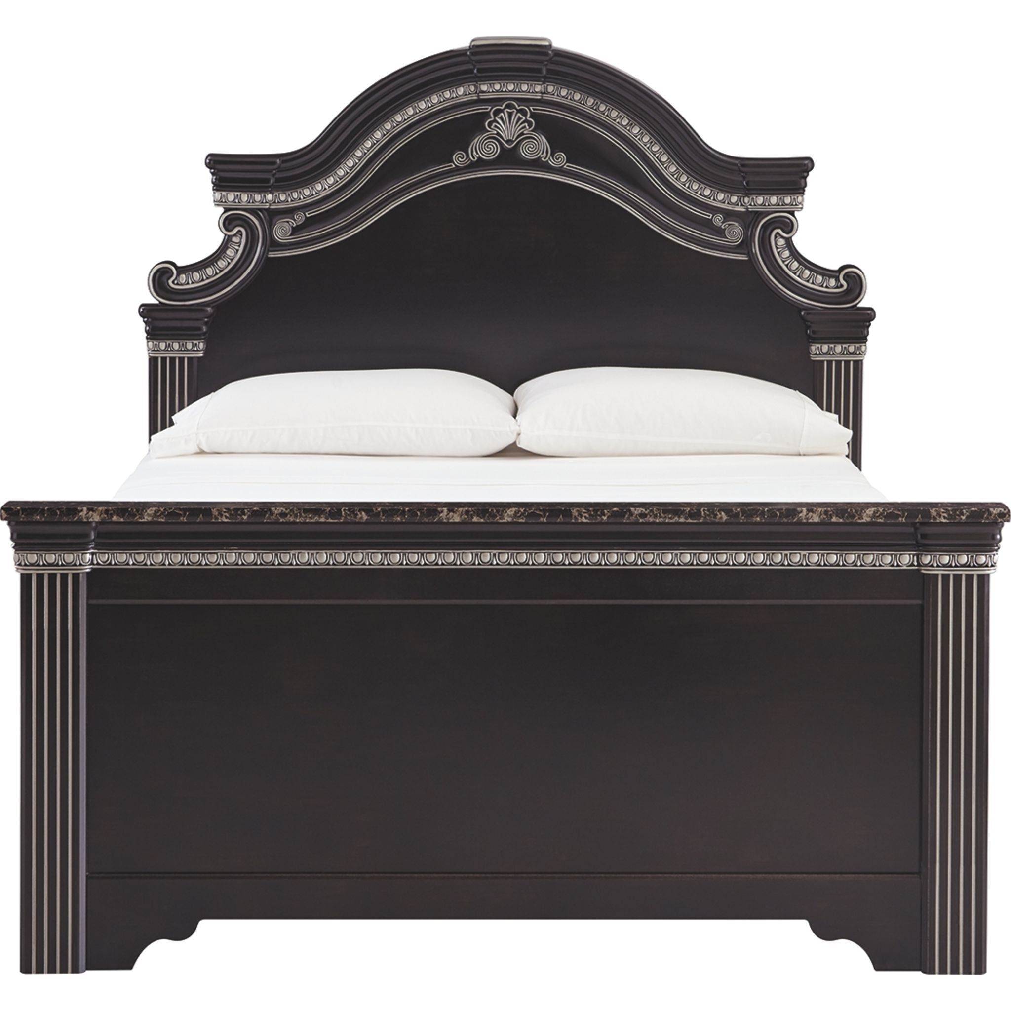 Ashley Necessities 3-Piece Queen Panel Bed Frame - Modern Wooden Bedroom Furniture Set with Headboard & Footboard - Perfect for Master Bedrooms, Guest Rooms & Small Spaces