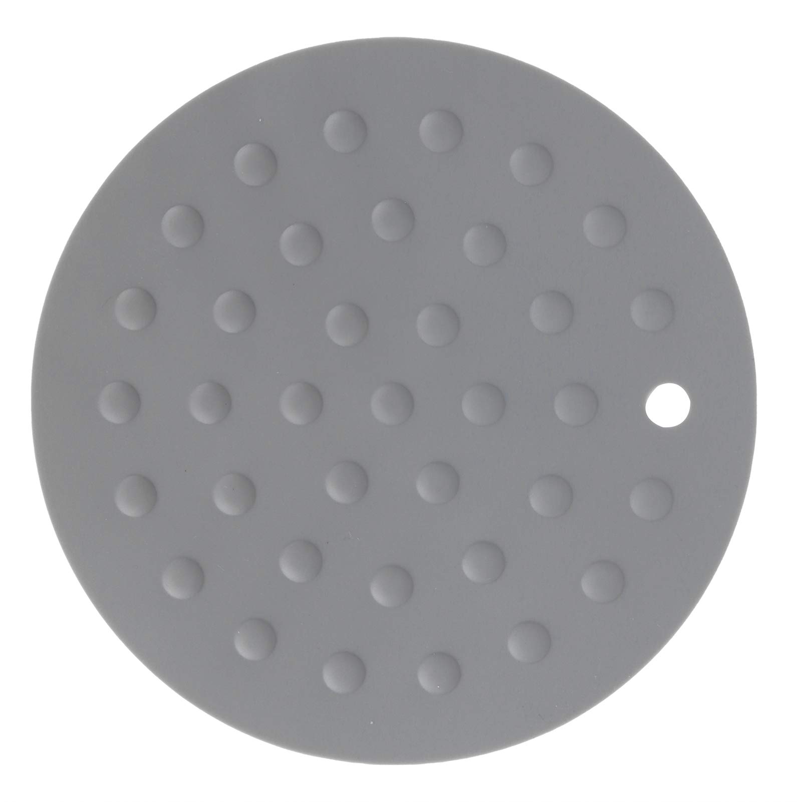 Restokki Round Silicone Table Mat - Heat Resistant, Non-Slip Kitchen Dining Mat for Hot Pots & Dishes - Anti-Scald Insulation Protective Placemat for Tables & Countertops (Gray) - Perfect for Dining, Serving, and Home Decor