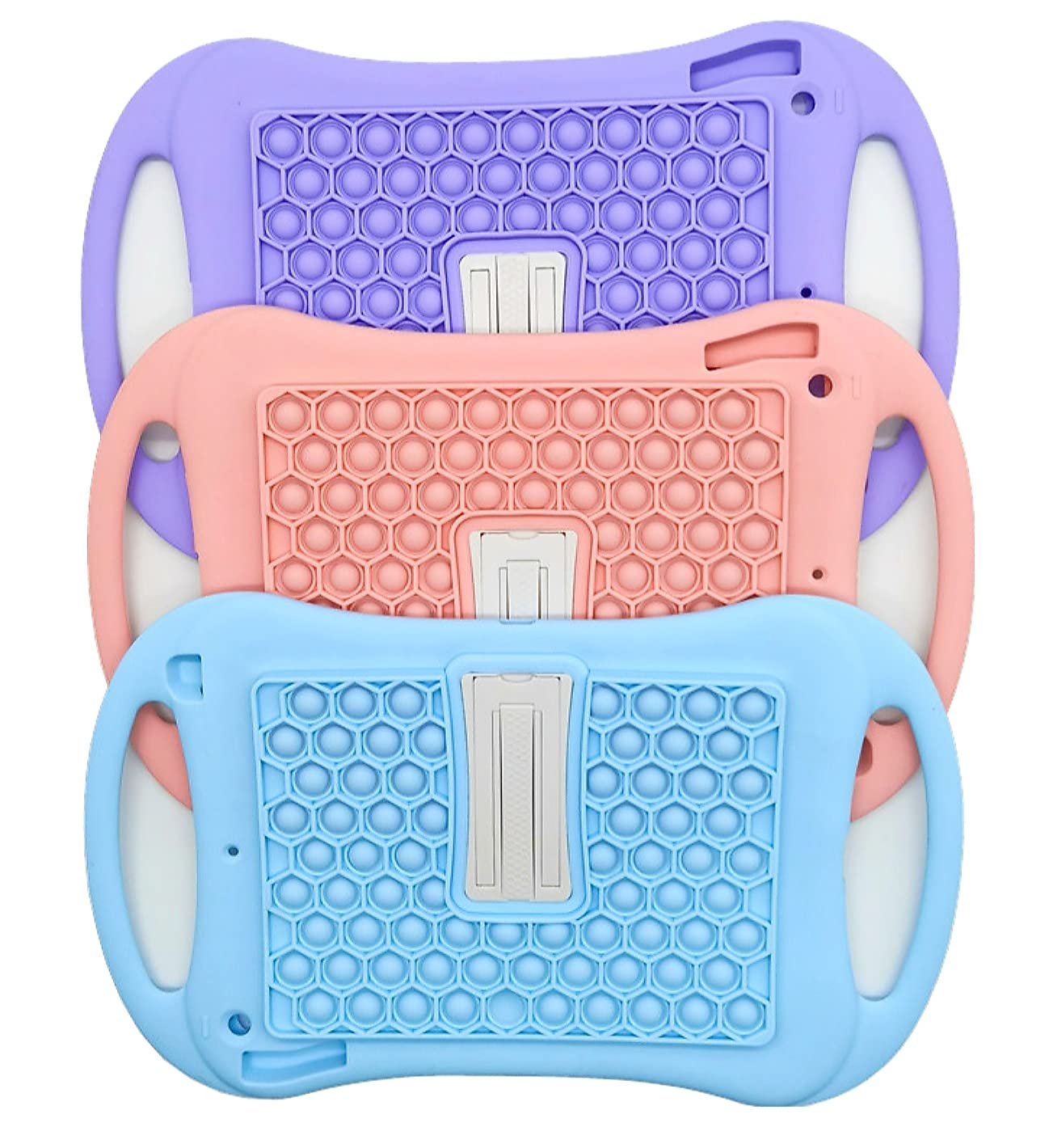 10.2 Inch Silicone Tablet Case Cover for Kids - Durable Pop It Bubble Fidget Pad - Light Blue - Perfect for School, Travel & Stress Relief