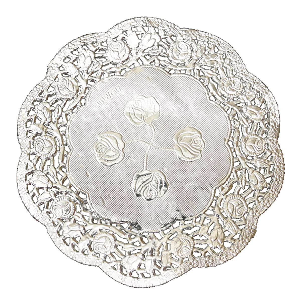 100 Pcs 5.5 Inch Disposable Round Lace Paper Doilies - Elegant Silver Cake & Dessert Liners for Party, Wedding, Tea Time Table Decor - Perfect for Birthday Celebrations, Bridal Showers and Afternoon Tea Settings