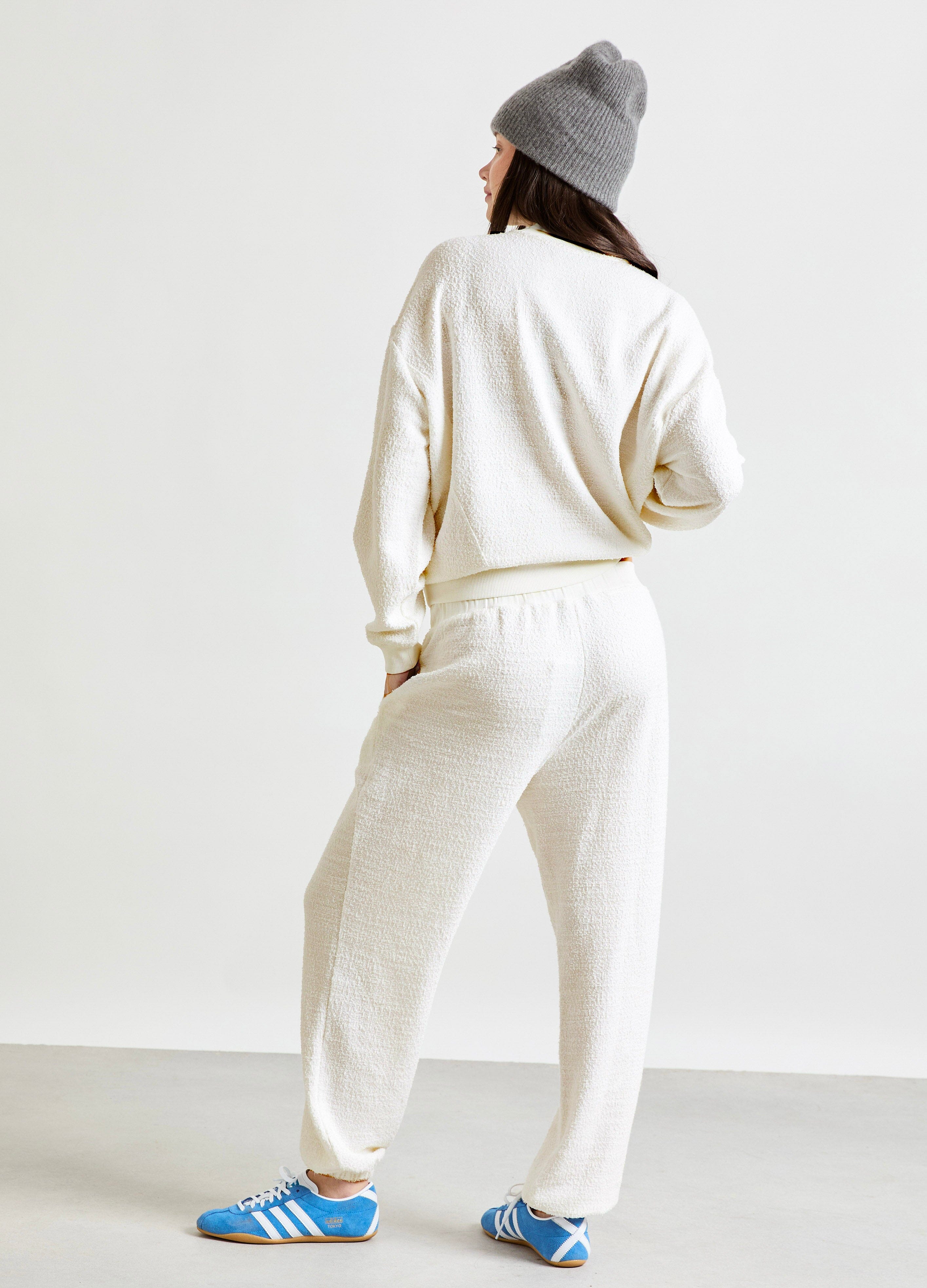 Dina Boucle Lounge Pants for Women - Soft Elastic Waist Comfortable Sweatpants - Cozy Homewear & Loungewear for Relaxing, Yoga, and Casual Wear