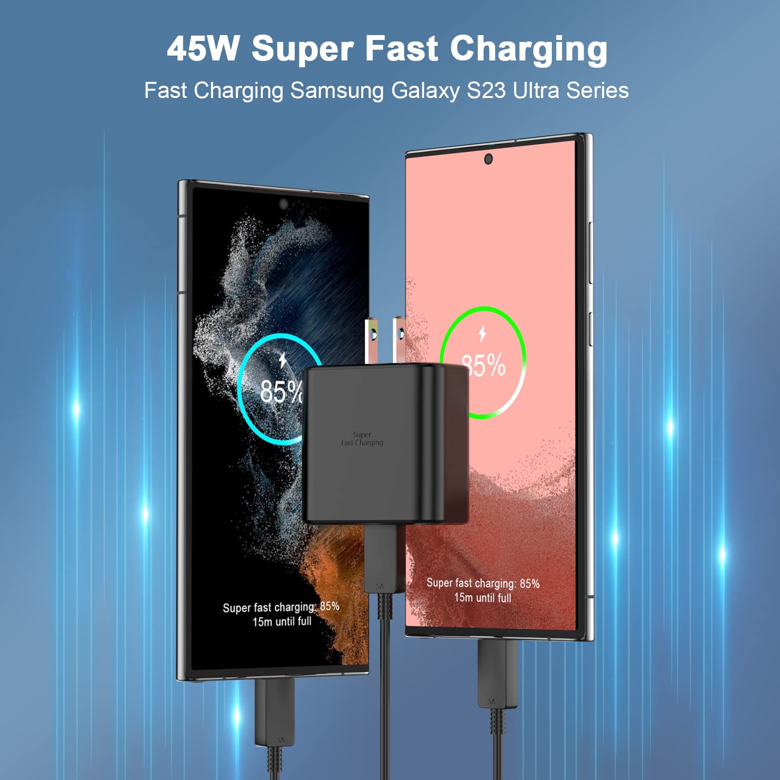 45W Fast Charger for iPhone 16 Pro Max - 2 Pack USB C Wall Charger with 6FT USB C to C Cable - Compatible with iPhone 16/16 Plus/16 Pro/16 Pro Max/15 Series & Galaxy - Perfect for Home, Office & Travel Charging