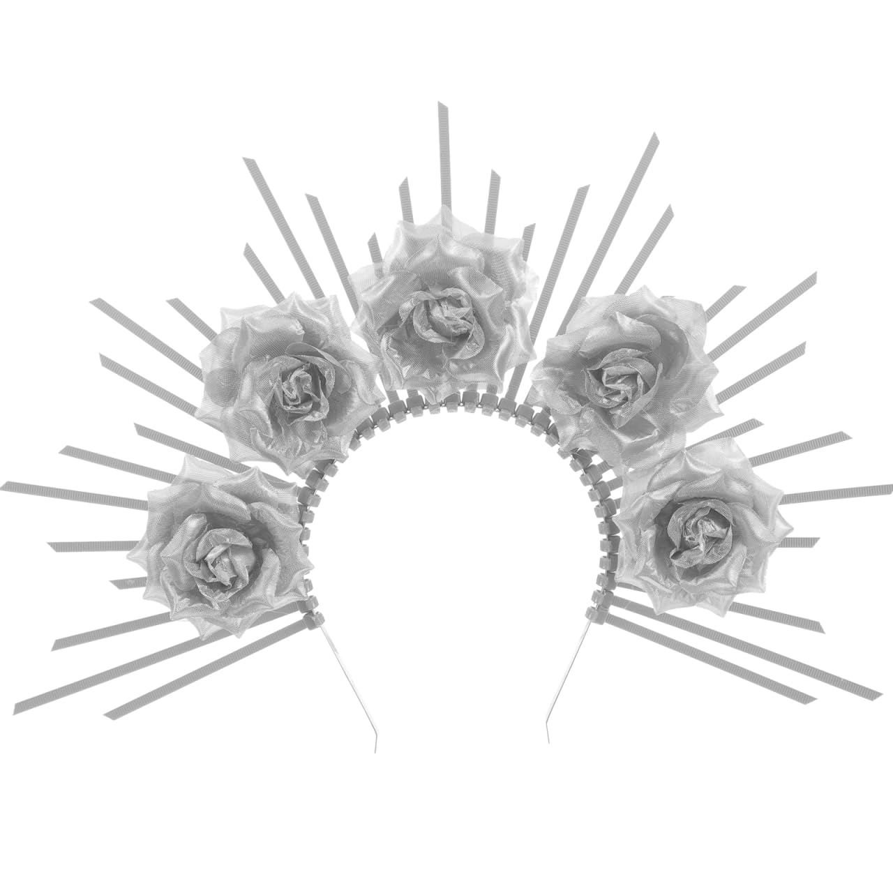 Women's Halloween Halo Headband - Silver Bridal Wedding Headpiece for Cosplay & Costume Accessories | Perfect for Halloween Parties, Weddings & Cosplay Events