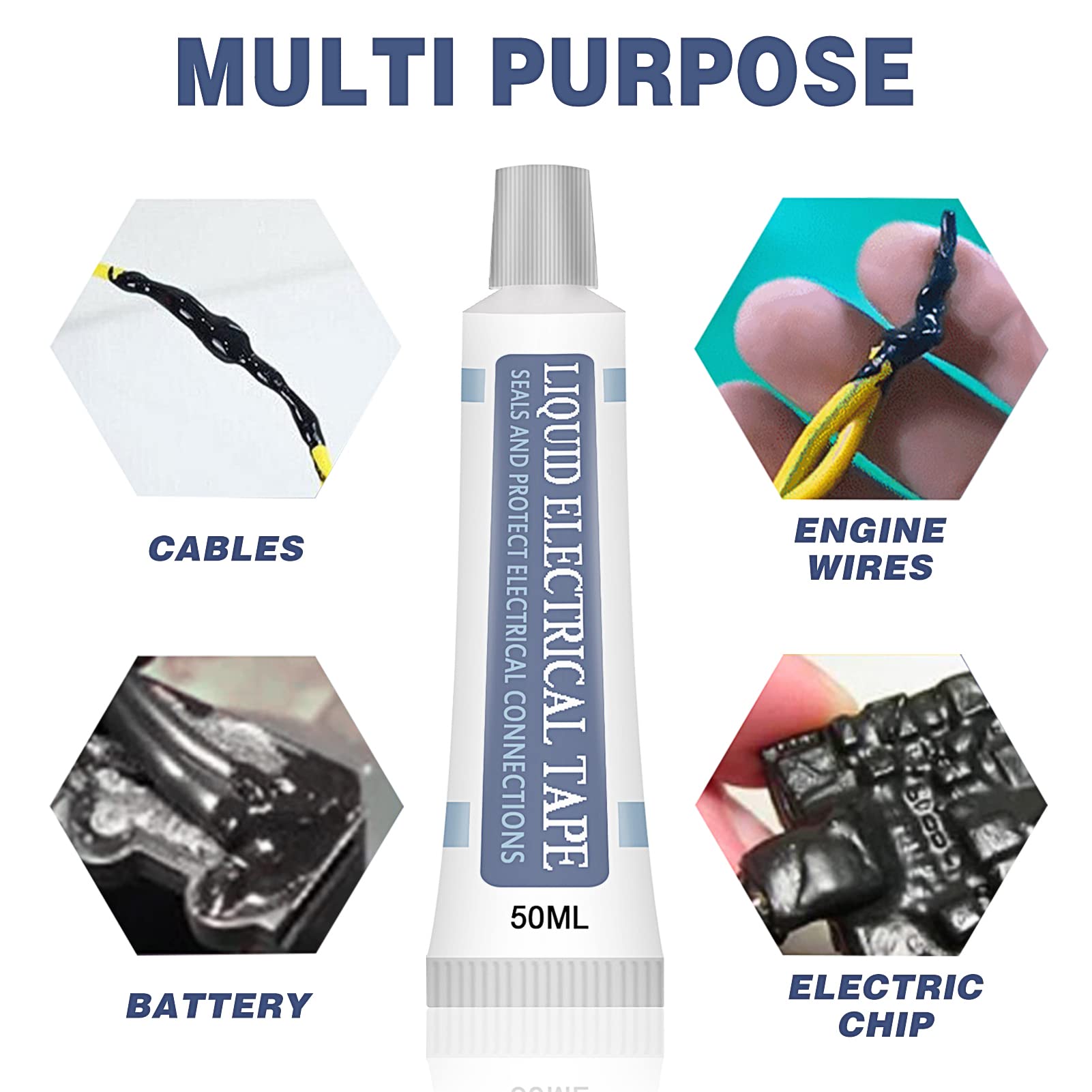 Liquid Electrical Tape - High Temperature Insulating Glue, Waterproof & Flame Resistant, Fast Drying for Electrical Repairs - Perfect for Wire Insulation, DIY Projects, and Home Electrical Fixes (Black)