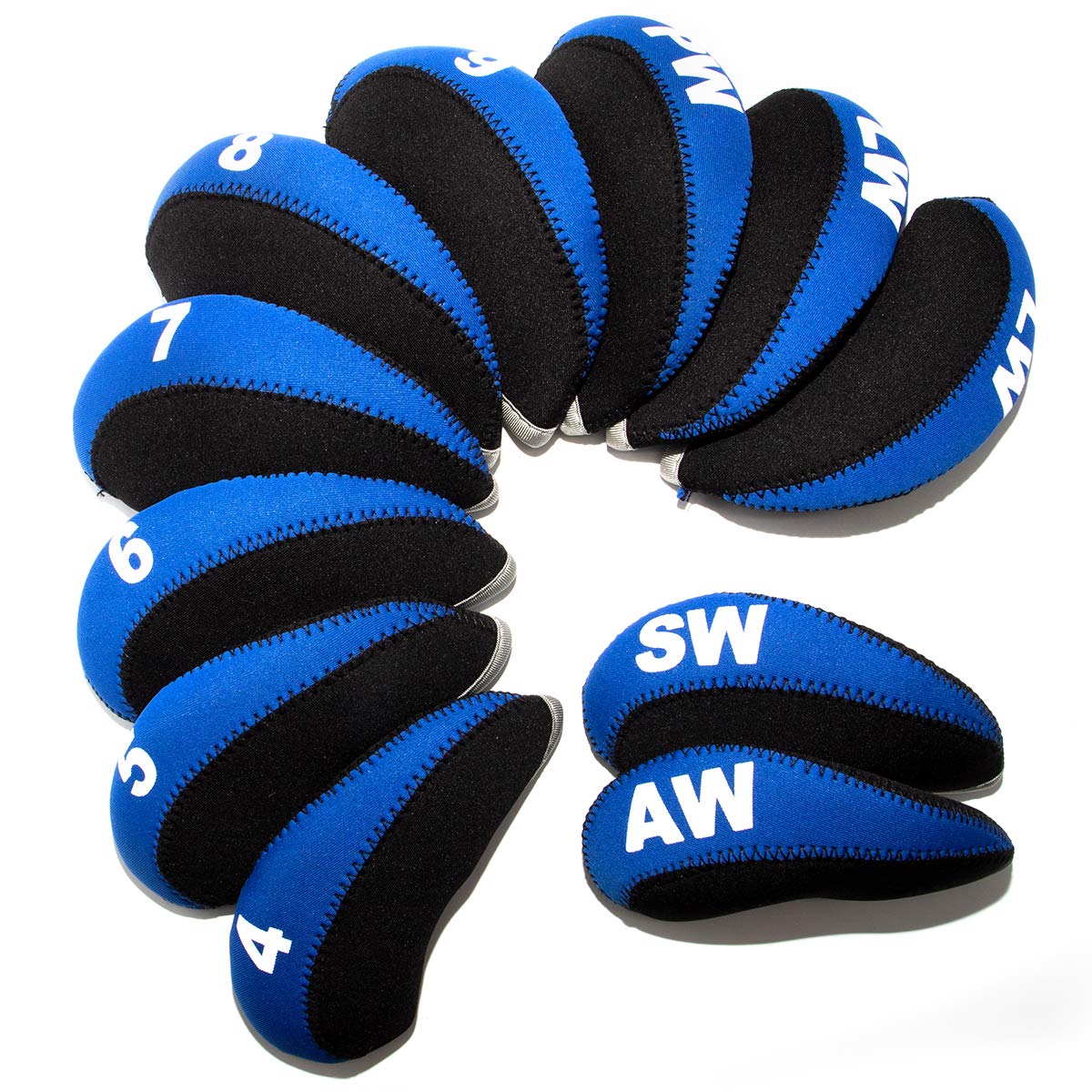 Premium Neoprene Golf Iron Head Covers Set of 11 Pieces - Universal Fit for Titleist, Callaway, Taylormade & All Major Brands - Protect Your Golf Clubs During Travel & Storage