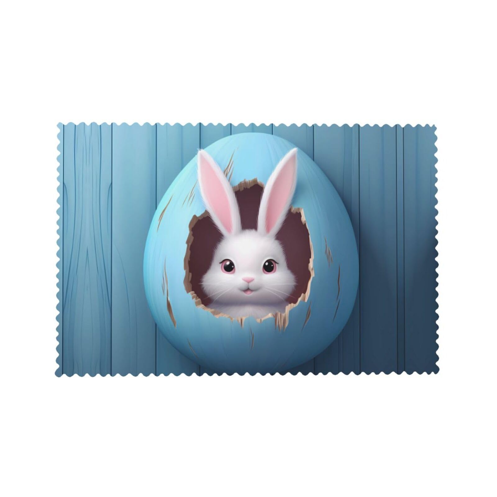Funny Easter Bunny Cute Rabbit Eggs Placemats - Set of 4 Heat-Resistant Washable Non-Slip Table Mats for Dining - 12x18 Inches - Perfect for Easter Brunch, Spring Decorations & Holiday Table Settings