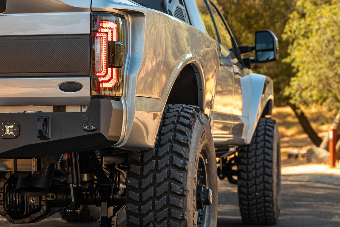 2017-2022 Ford Super Duty XB LED Tail Lights - Smoked Black Housing with Sequential Turn Signals - Upgrade for F250 F350 F450 - Enhanced Visibility & Style for Night Driving & Off-Road Adventures