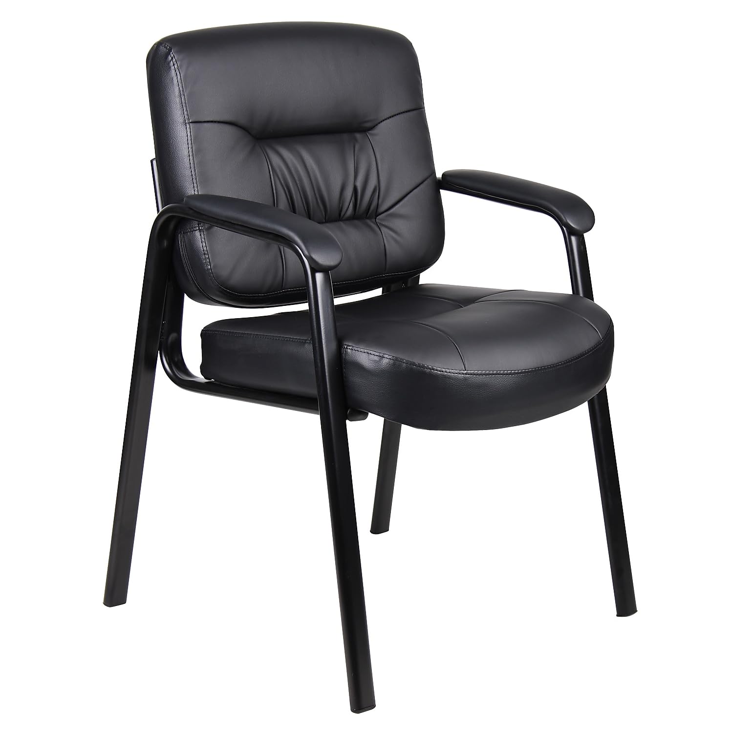 Boss Office Products B7509 Lincolnshire Nylon Guest Chair - Black, Ergonomic Office Chair for Visitors, Reception & Conference Room Seating - Durable & Comfortable for Home & Business Use