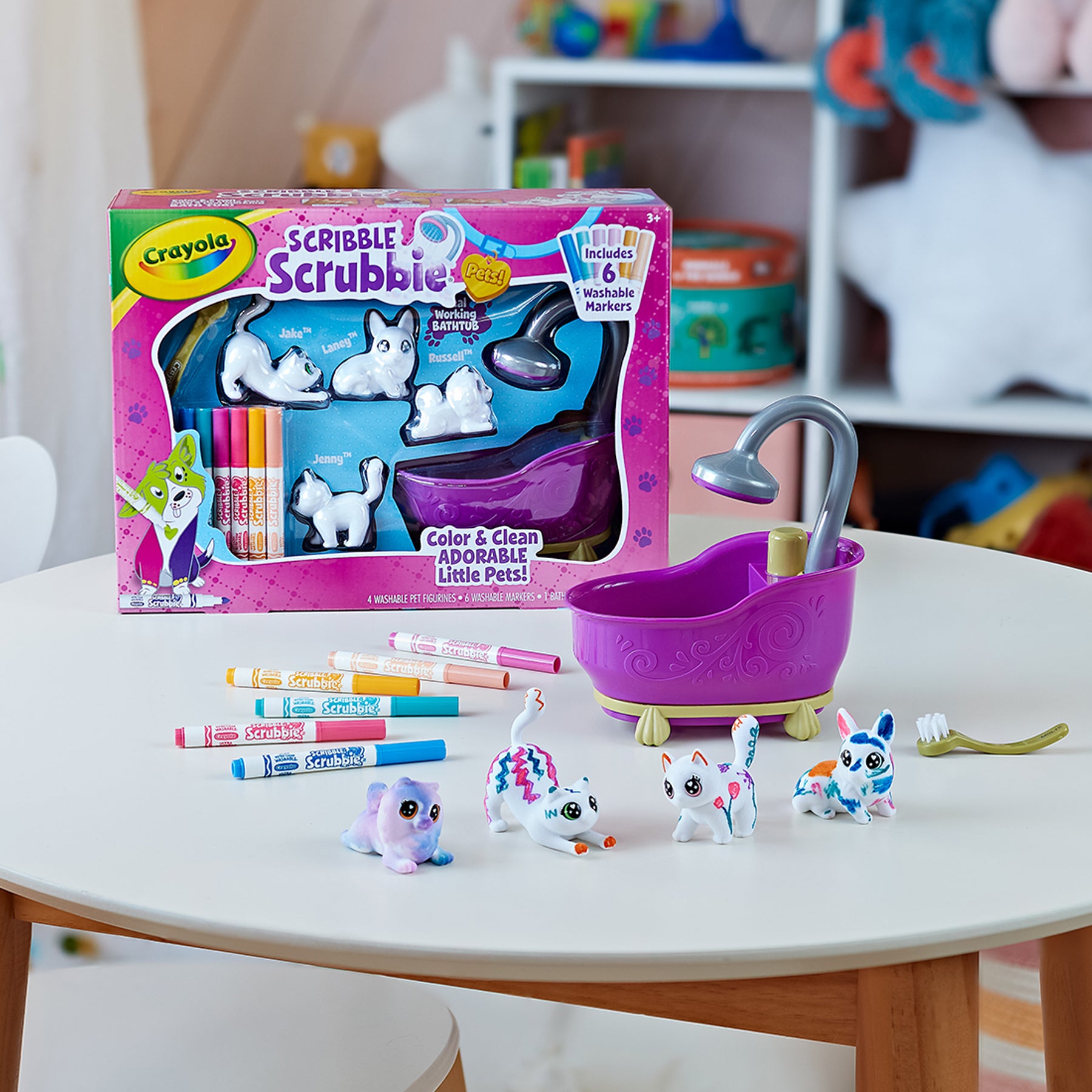 Crayola Scribble Scrubbie Pets - Washable Coloring Playset for Kids | Fun Animal Toy for Creative Play & Bath Time Activities
