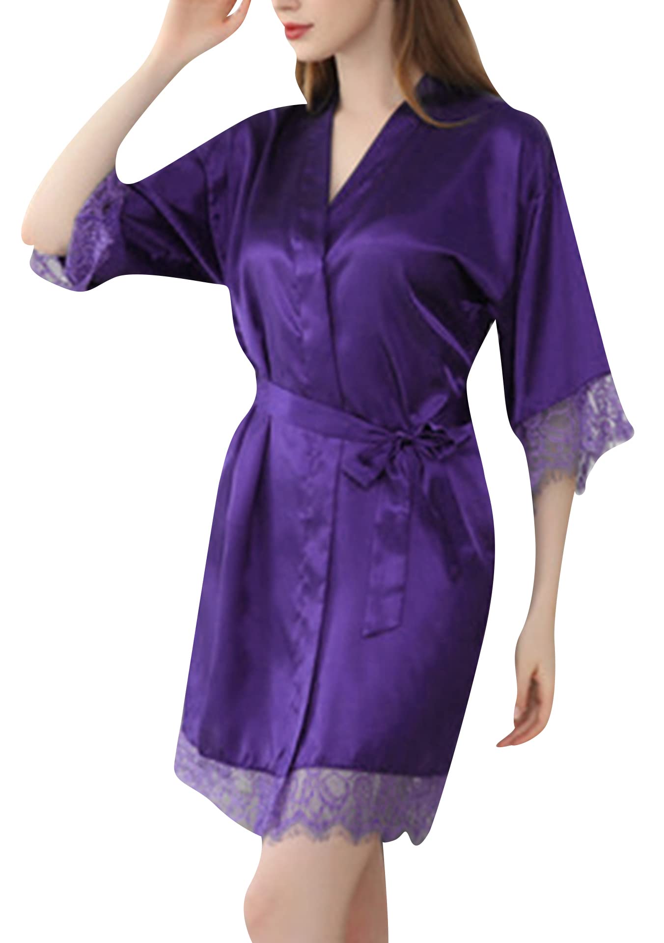 EFOFEI Women's Silk Pajama Set - Cute Sleepwear for Lounge & Bedtime