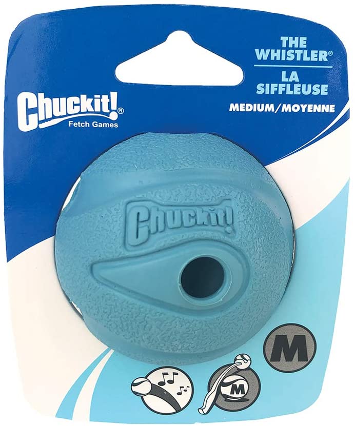 Chuckit! The Whistler Dog Ball - Durable Fetch Toy for Active Dogs - Outdoor & Beach Play - Fun Whistling Sound Attracts Pets - Best for Large & Medium Breeds