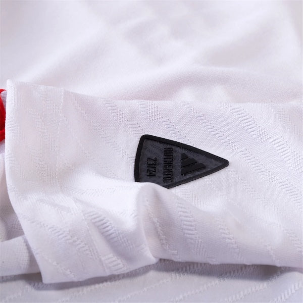 Adidas Bayern Munich Authentic Noussair Mazraoui Home Jersey 23/24 - White/Red with Champions League Patches | Official Soccer Jersey for Fans & Players - Perfect for Matchdays, Training & Collecting