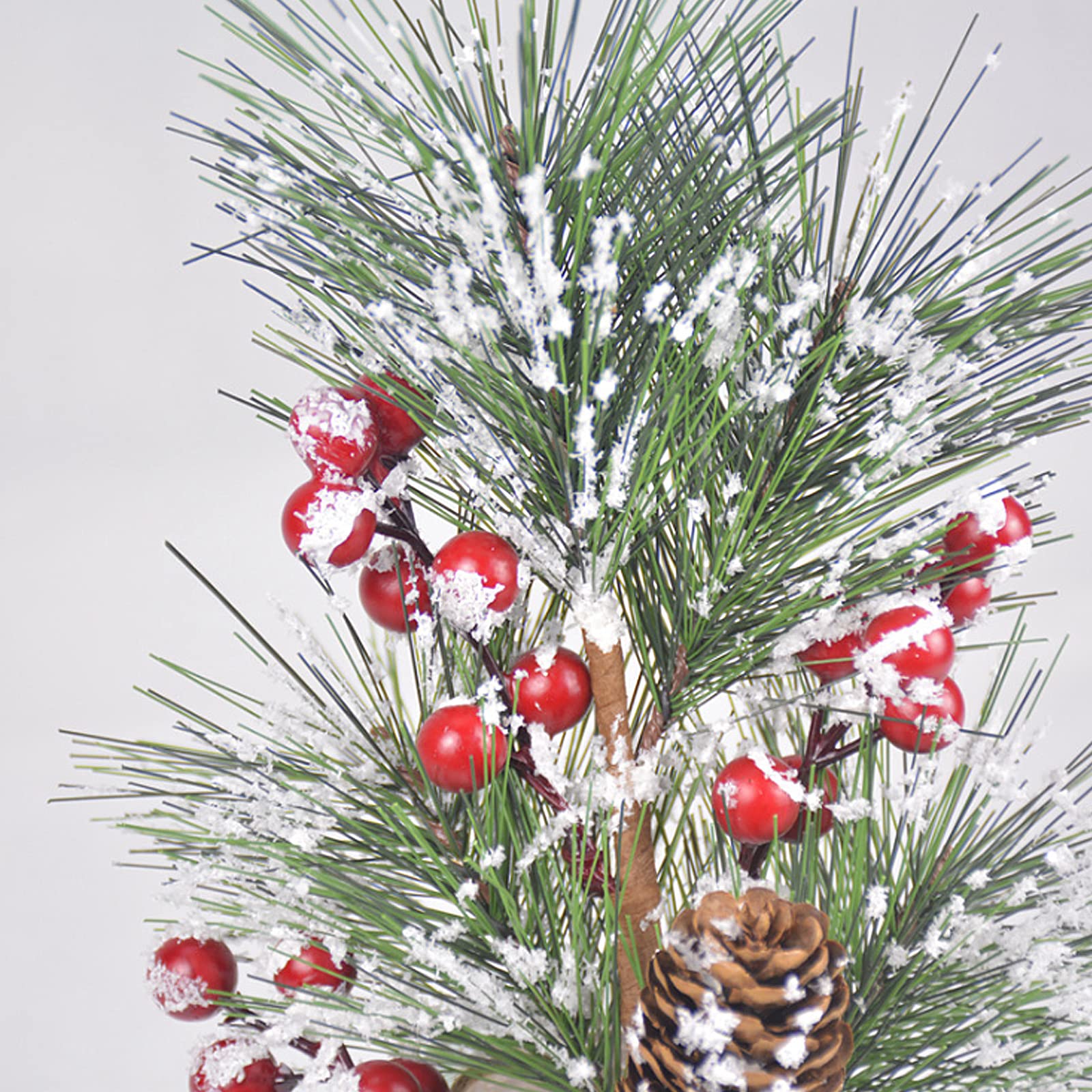 6Pcs 14.2inch Artificial Red Berry Stems with Pine Branches & Holly - Christmas DIY Craft Picks for Wreaths, Garlands, Ornaments and Holiday Decorations (36cm) - Perfect for Festive Home Decor, Gift Wrapping, and Seasonal Centerpieces