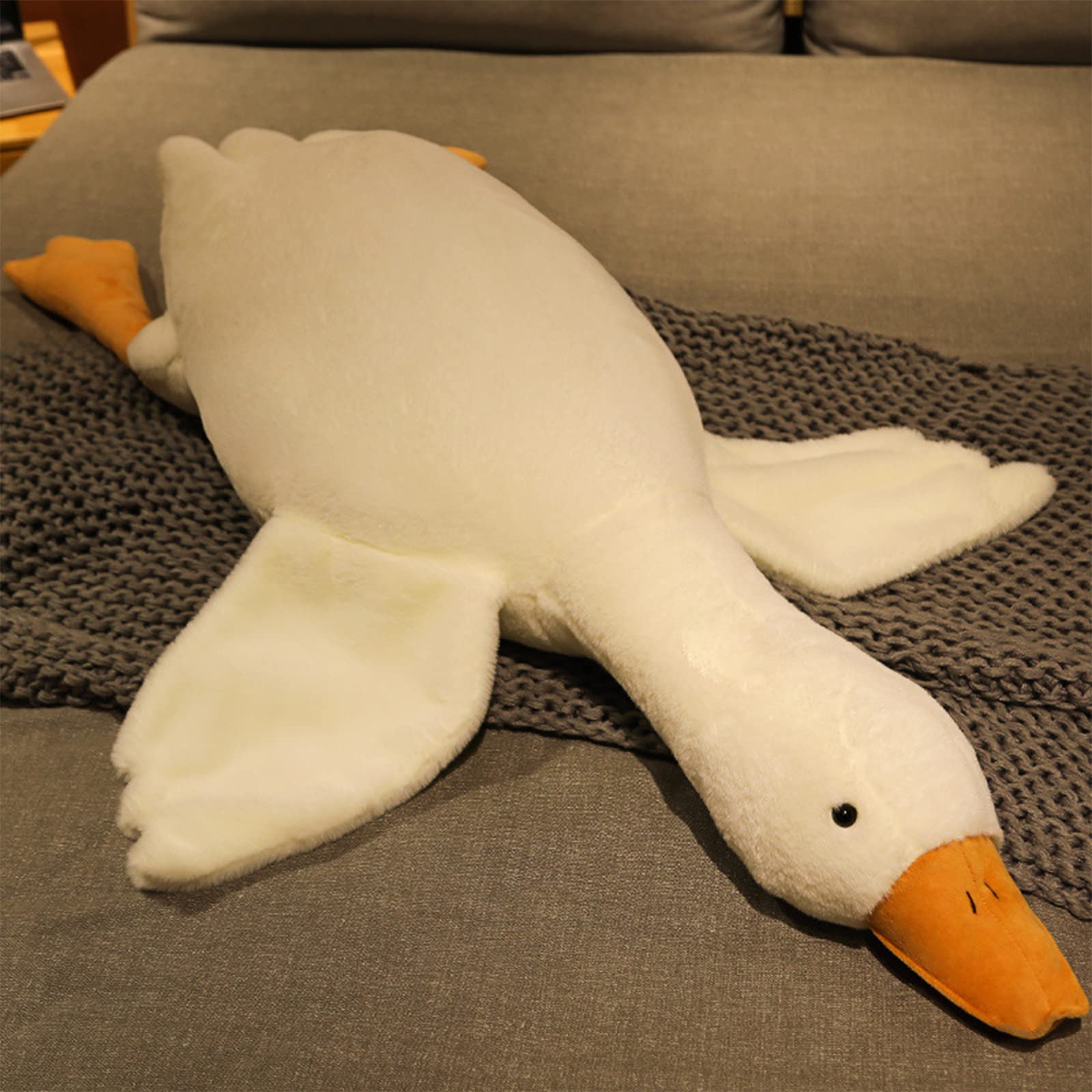 **Giant 63-inch White Goose Stuffed Animal - Ultra Soft Plush Pillow Toy for Kids & Adults | Valentine's, Christmas & Birthday Gift | Cute Home Decor & Nursery Cuddle Companion (160cm)**