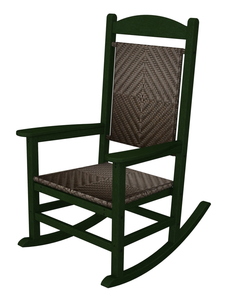 POLYWOOD Presidential Woven Rocker - All-Weather Outdoor Rocking Chair with UV Protection | Perfect for Patio, Porch, Garden & Poolside Relaxation