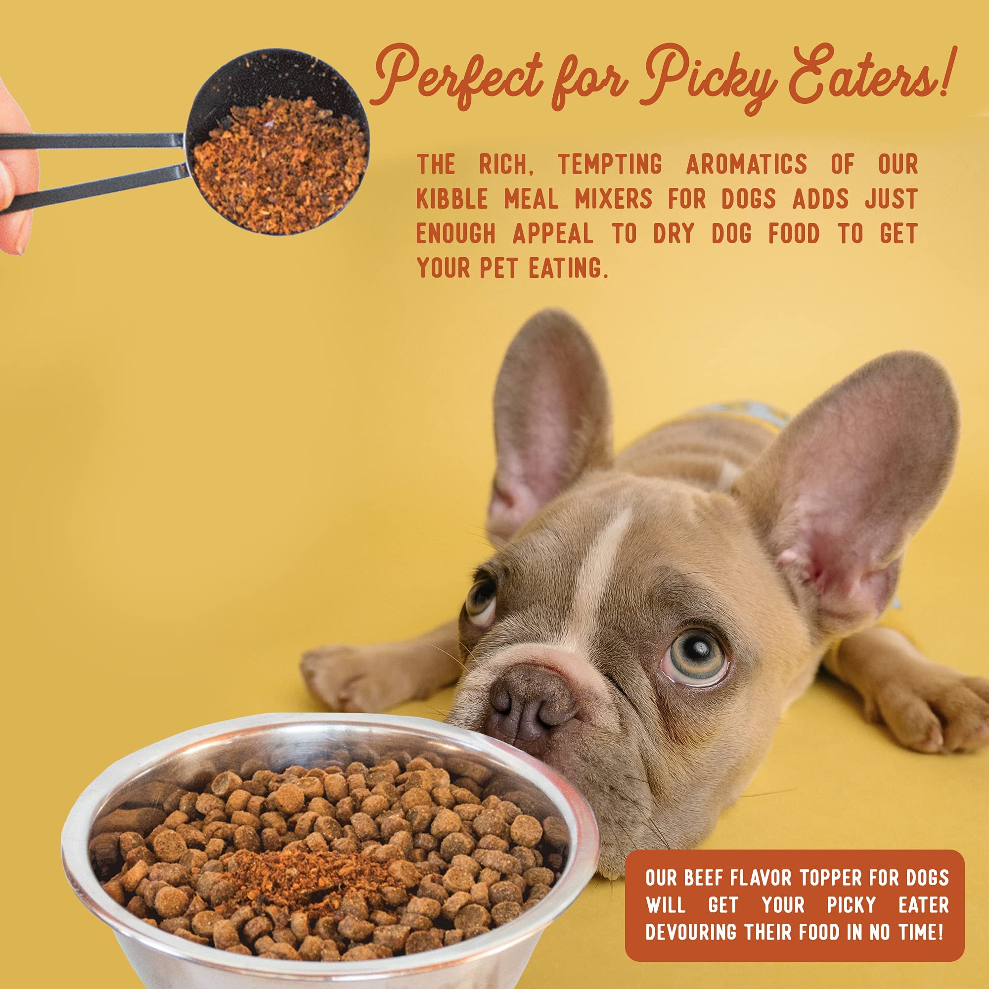 Premium Beef Dog Food Topper for Dogs - All Natural High Protein Meal Mixer (5 oz) - Healthy Dog Food Seasoning & Enhancer - Perfect for Picky Eaters & Senior Dogs - Great for Kibble, Wet Food & Homemade Meals