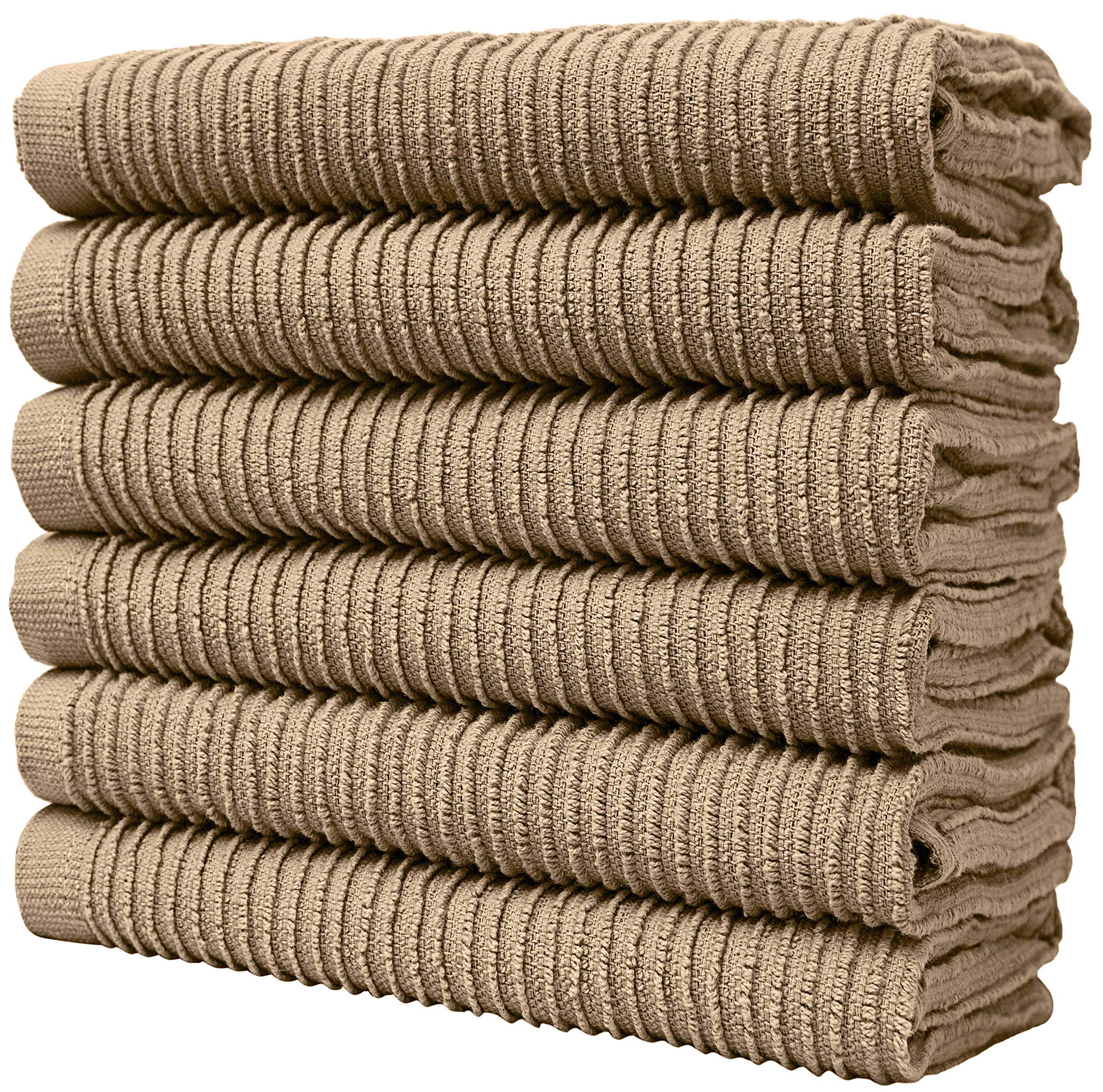 Premium Cotton Kitchen Towels Set of 6 - Extra Large 16