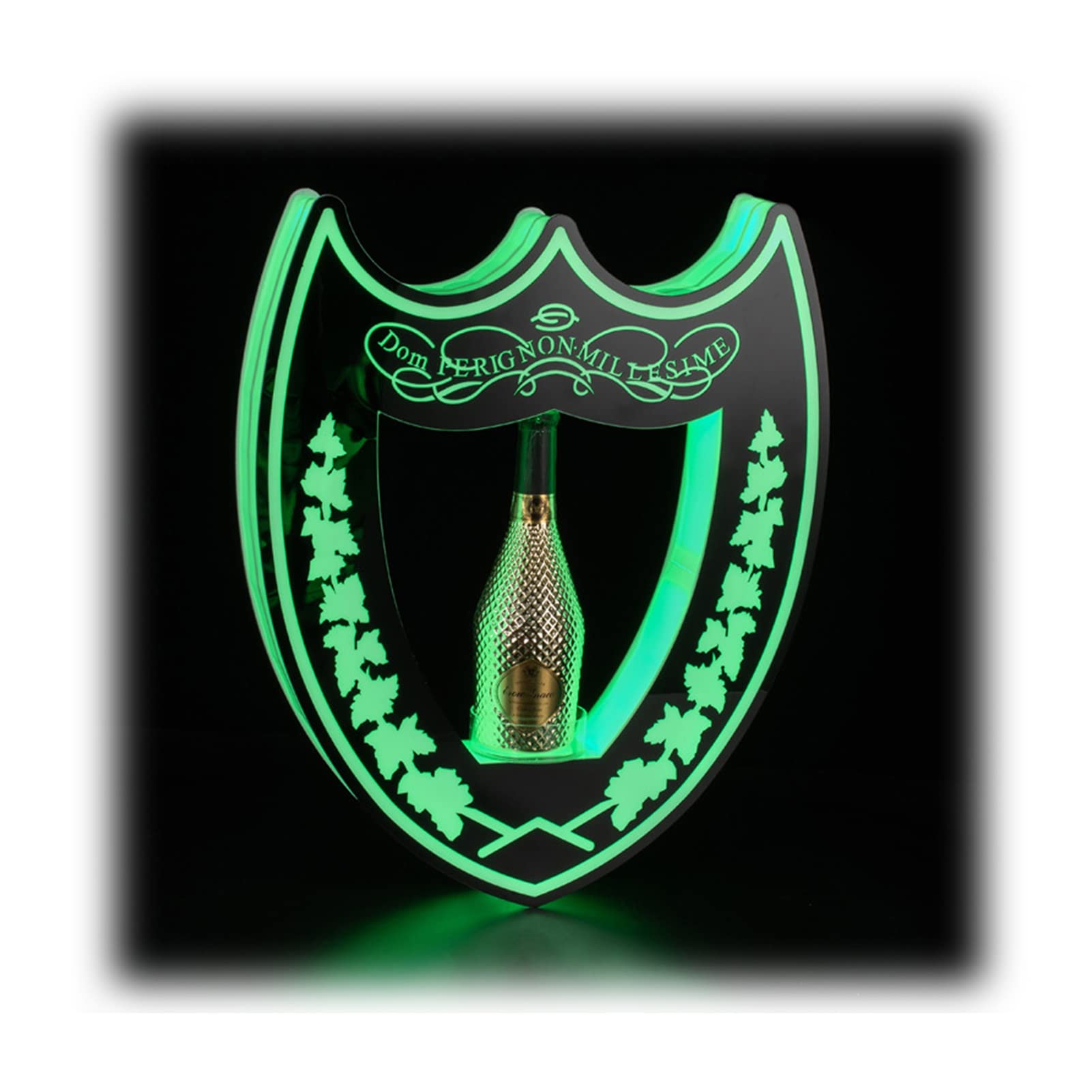 XYUfly20 Wine Bottle Display Stand - Tabletop Wine Rack & Champagne Holder for Ace of Spade, VIP Service - Elegant Green Wine Glorifier for Home Bar, Restaurant, and Gift Presentation