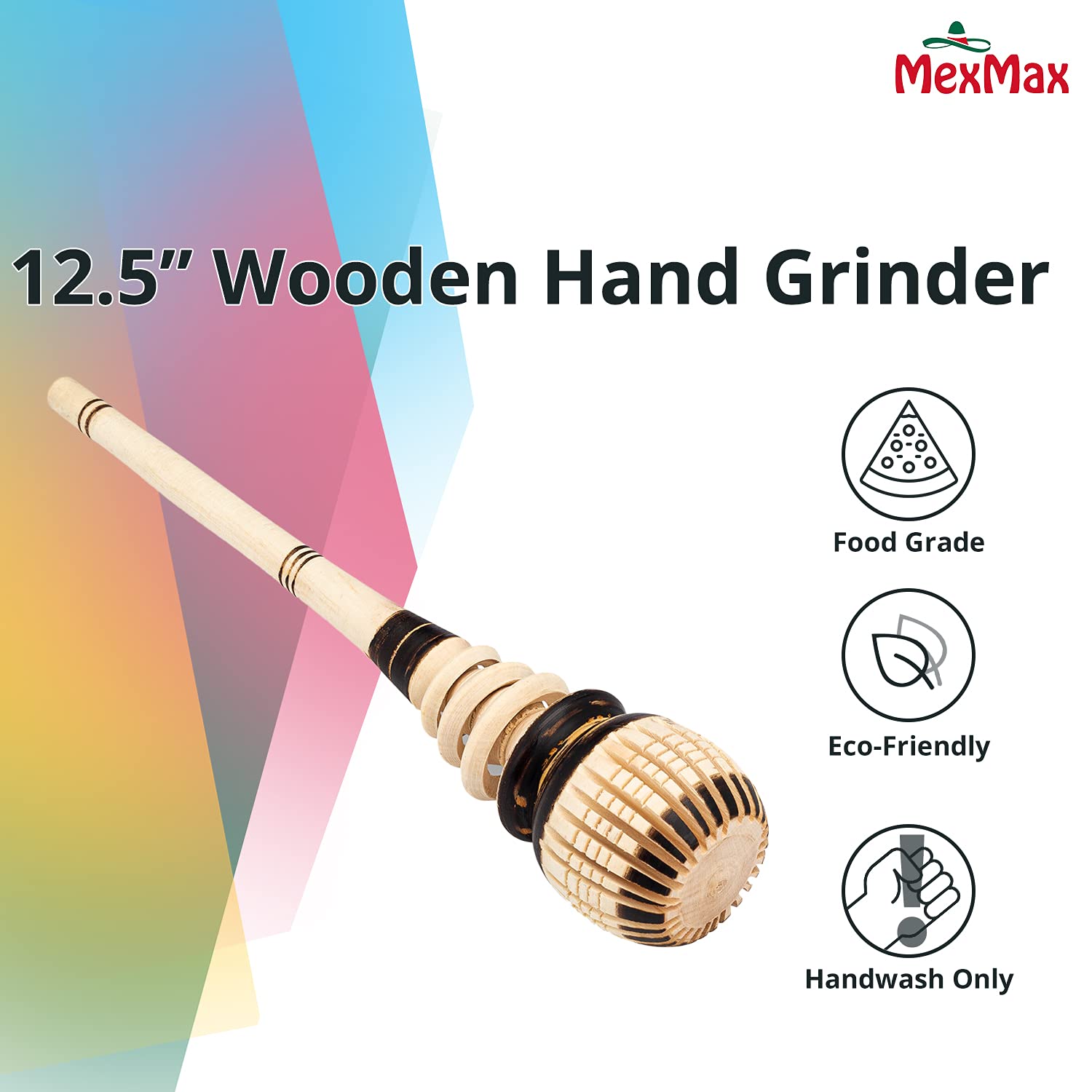 Premium Handmade Mexican Wooden Molinillo - 12.5