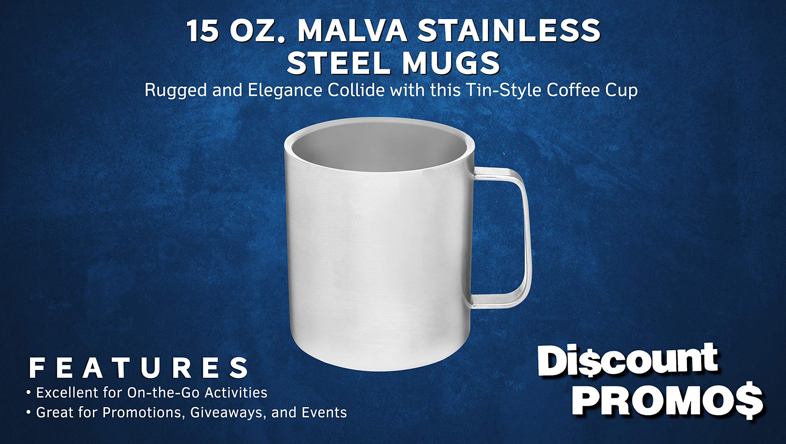 15 oz. Stainless Steel Insulated Mugs - 6 Pack Silver - Double Wall Vacuum Insulated Tumblers for Hot & Cold Drinks - Perfect for Coffee, Tea, Camping, Office & Outdoor Use