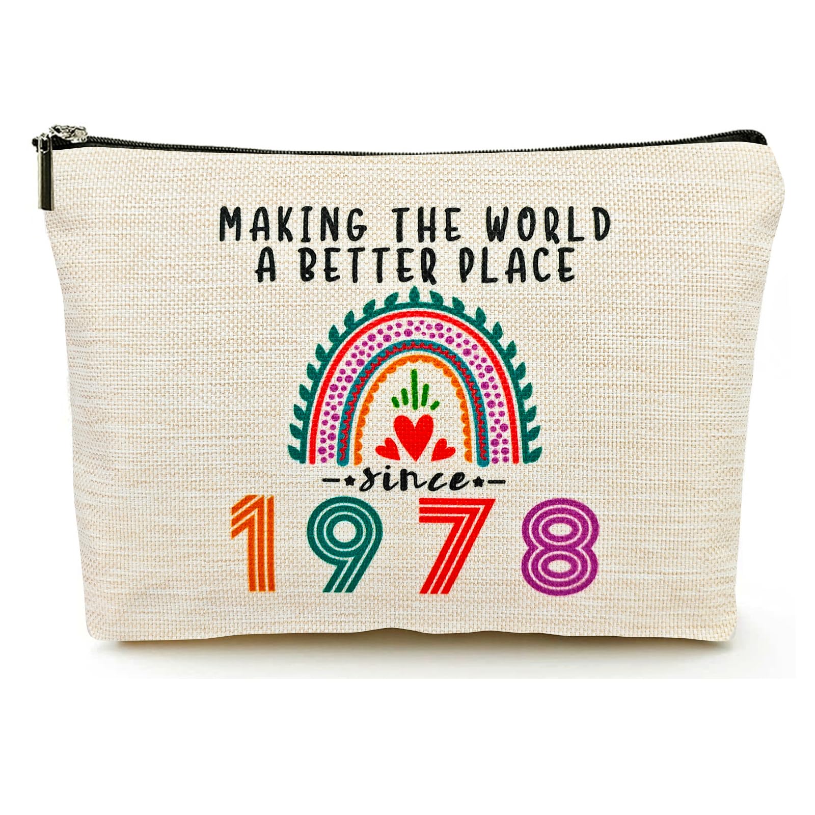 47th Birthday Gifts for Women - Vintage 1978 Makeup Bag & Travel Cosmetic Pouch - Perfect Birthday, Anniversary, Mother's Day & Christmas Present for Wife, Mom - Ideal for Travel, Spa Days & Everyday Use