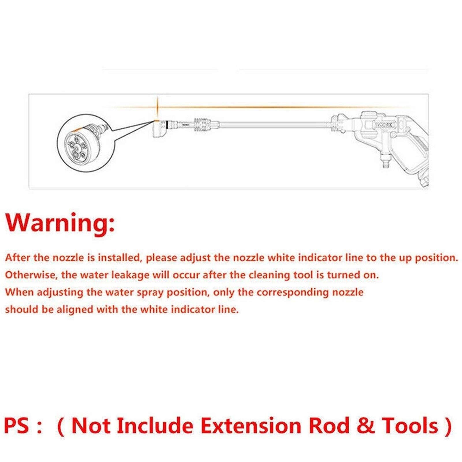 Worx Hydroshot WG629 WU629 WG630 Multi-Functional Nozzle Replacement - High Pressure Washer Accessory for Car Washing, Patio Cleaning & Outdoor Use
