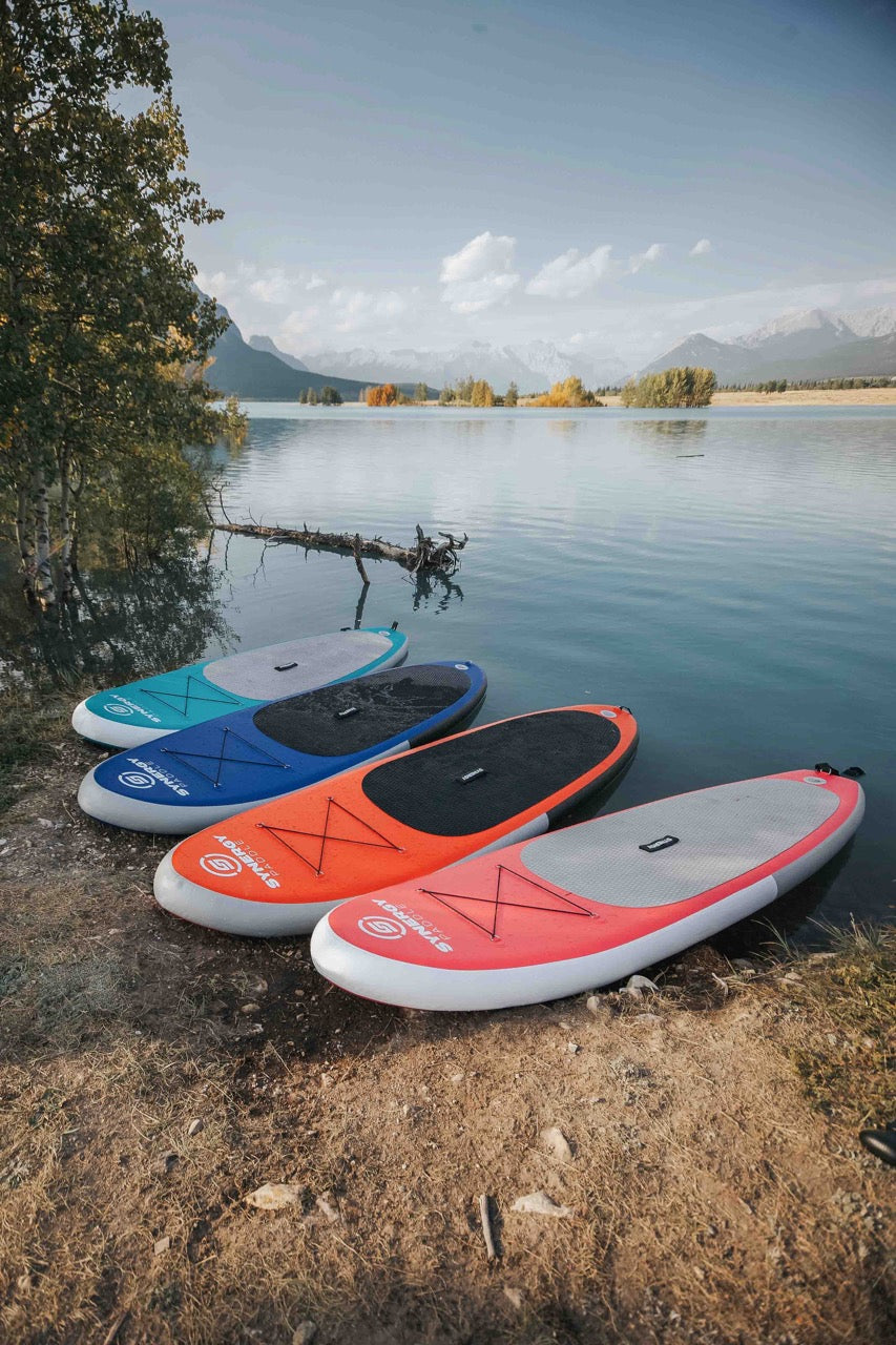 Synergy 10' Inflatable Stand Up Paddle Board - Pink & Turquoise Colors - Durable SUP for Lakes, Rivers & Ocean - Perfect for Yoga, Fishing & Family Fun