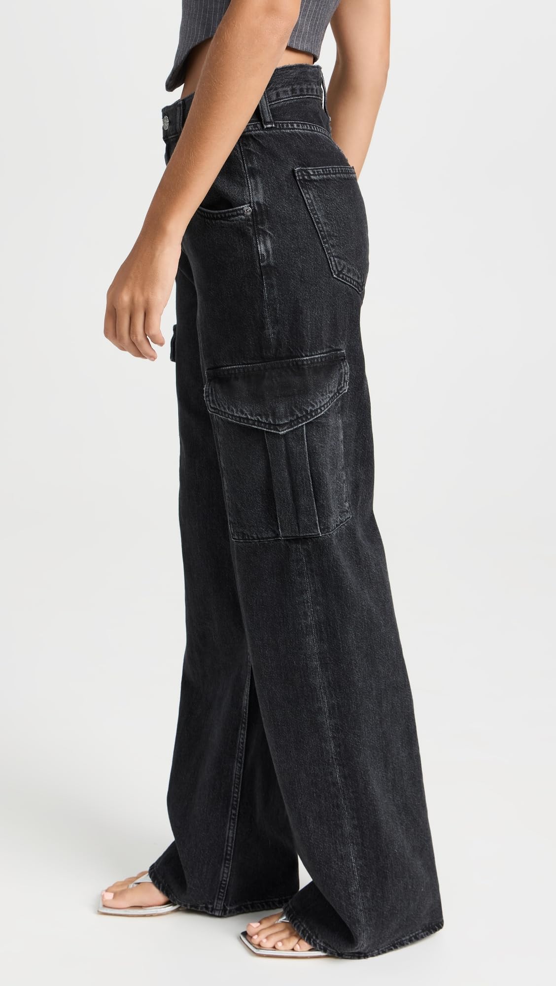 AGOLDE Women's Minka Cargo Jeans - High Waist Distressed Denim Pants with Utility Pockets | Perfect for Casual Outfits, Streetwear & Everyday Wear